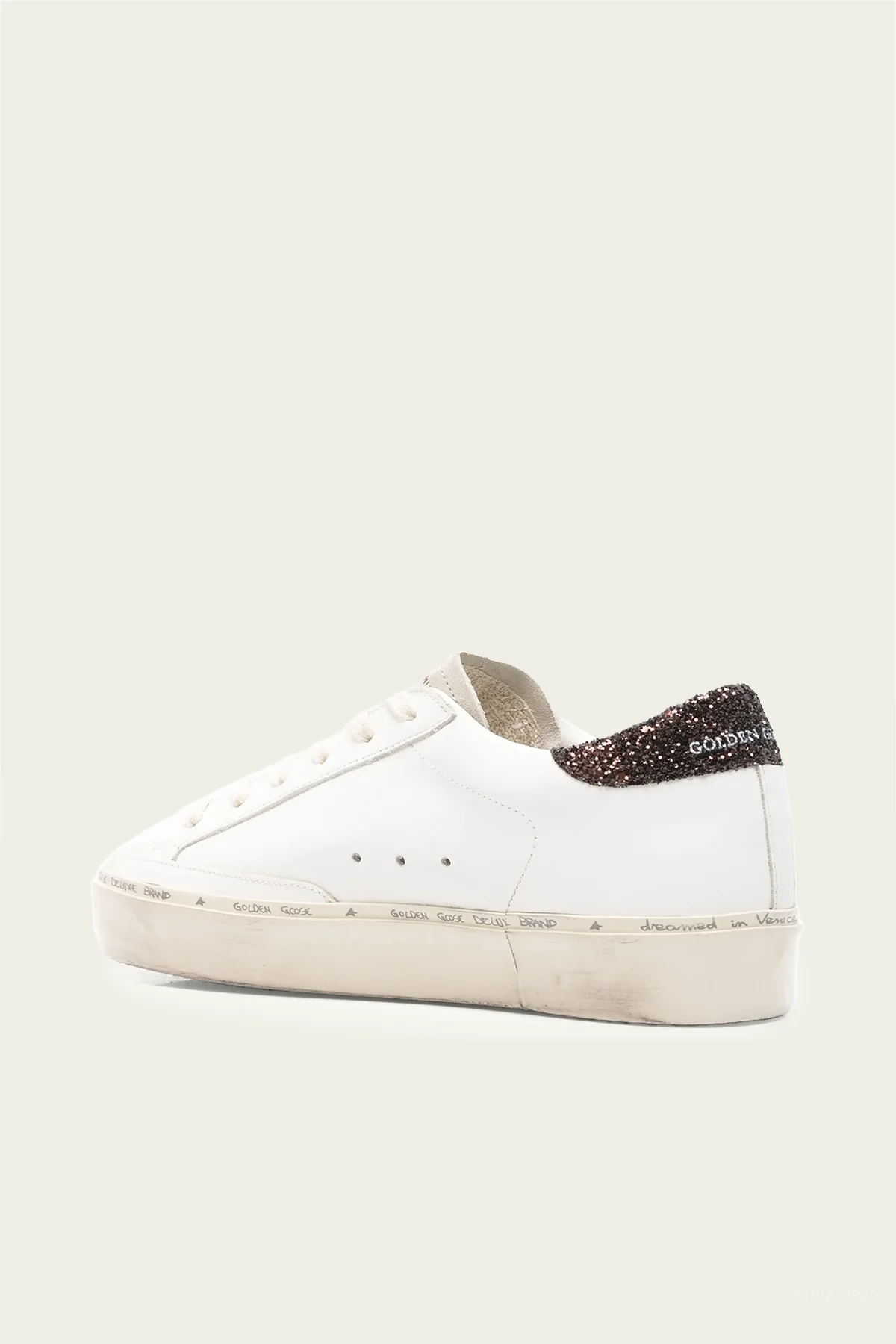 Hi-Star Laminated Star Leather Sneaker in White Purple - Image 3