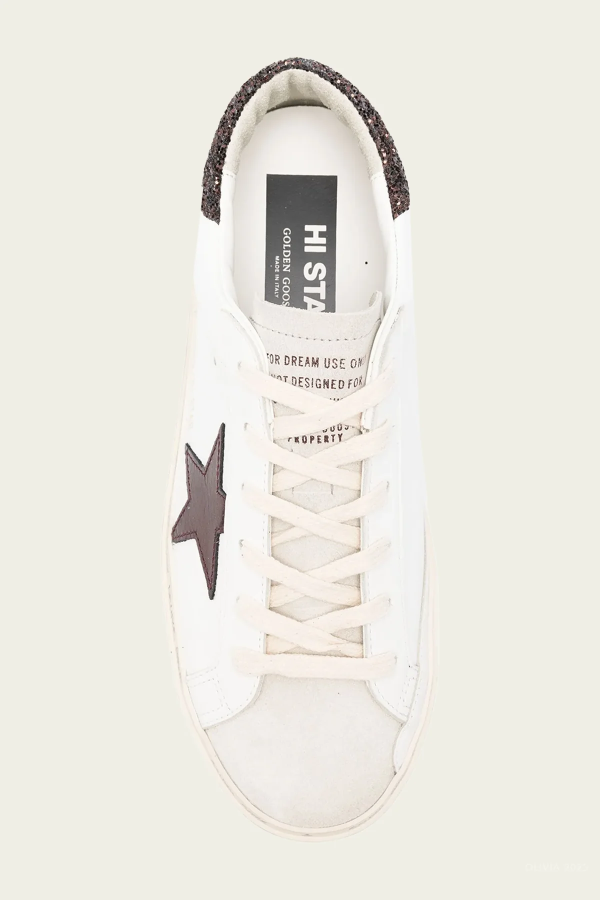 Hi-Star Laminated Star Leather Sneaker in White Purple - Image 4