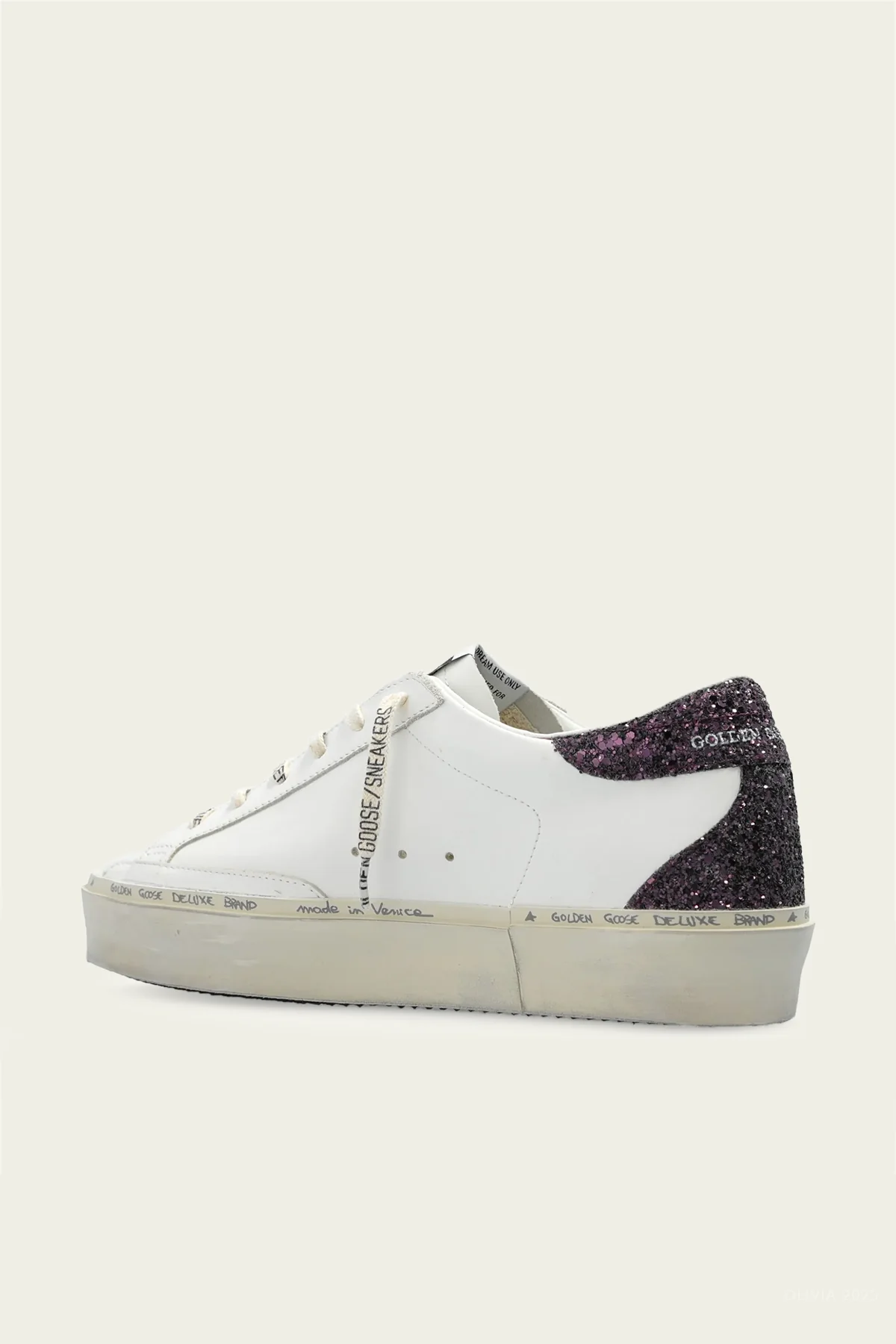 Hi-Star White Cinder Glitter Leather Sneaker - Image 3