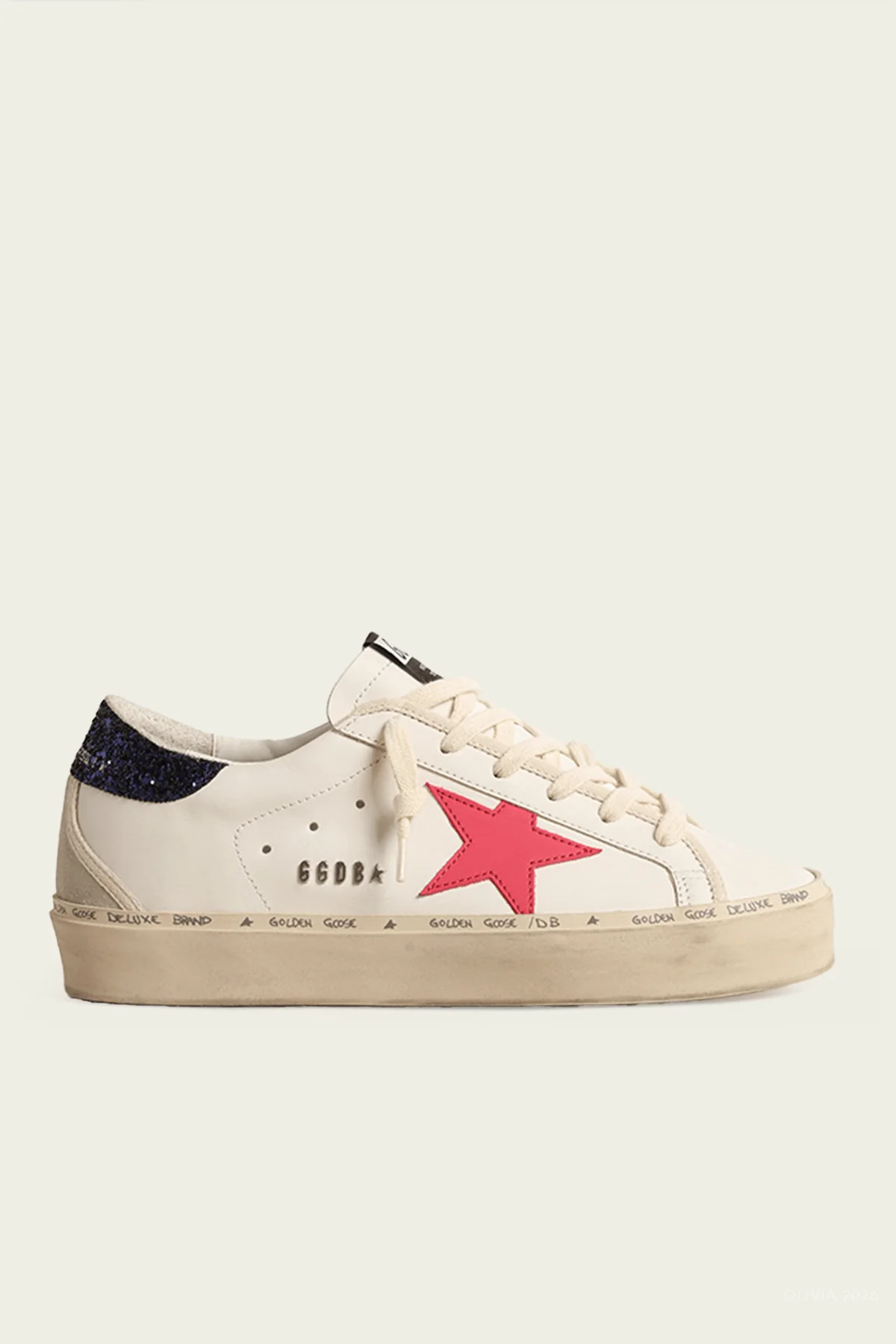 Hi-Star White Fucsia Star Leather Sneaker