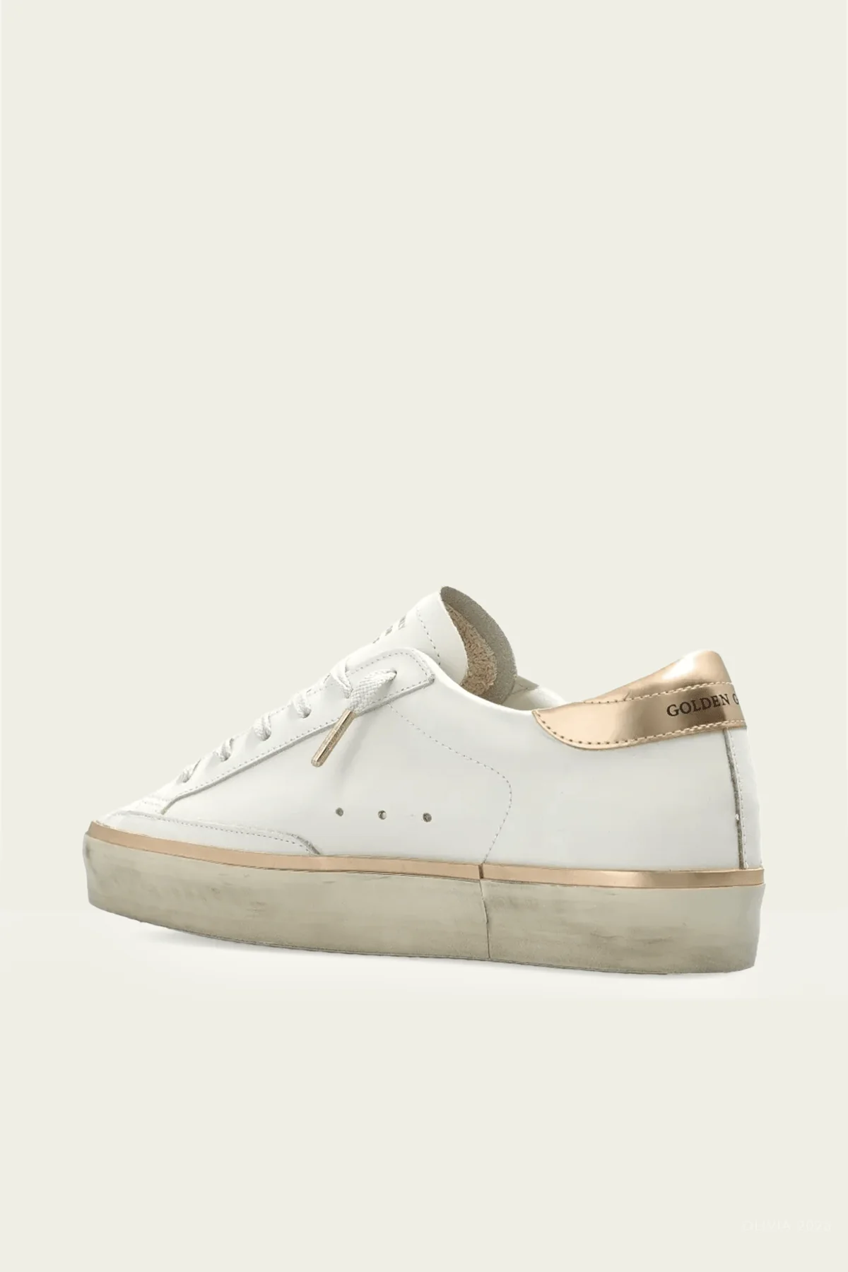 Hi-Star White Gold Leather Sneaker - Image 3