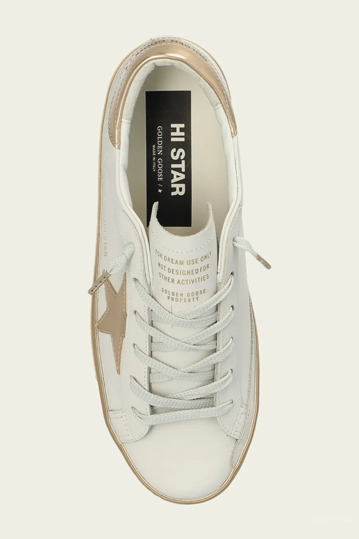 Hi-Star White Gold Leather Sneaker - Image 4