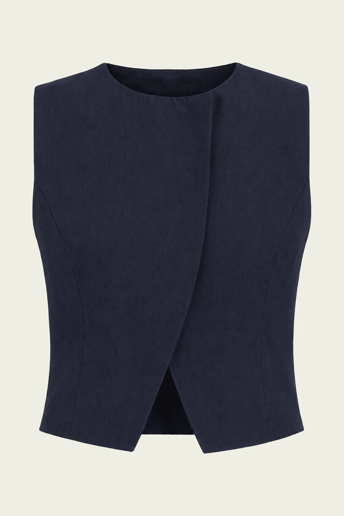 High Neck Hidden Placket Vest in Night Sky