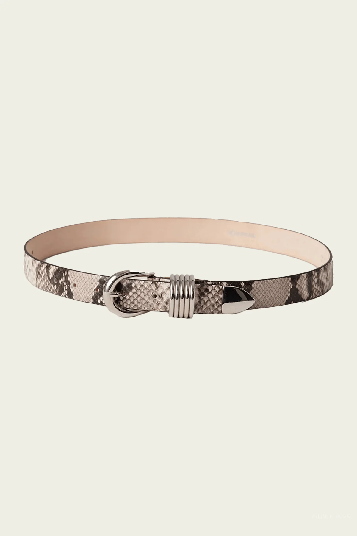 Hollyhock Snake Belt in Silver