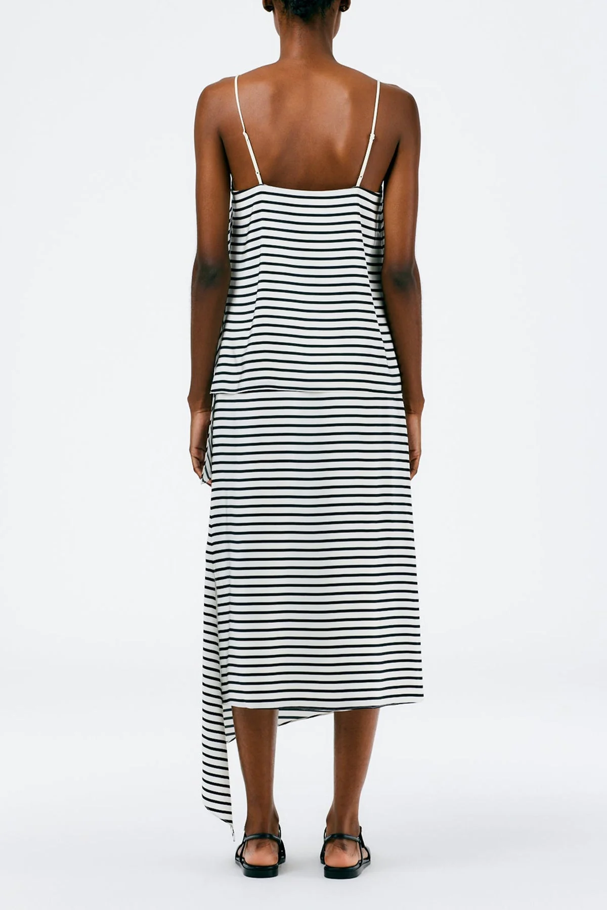 Identity Stripe Pencil Skirt in Black Multi - Image 3