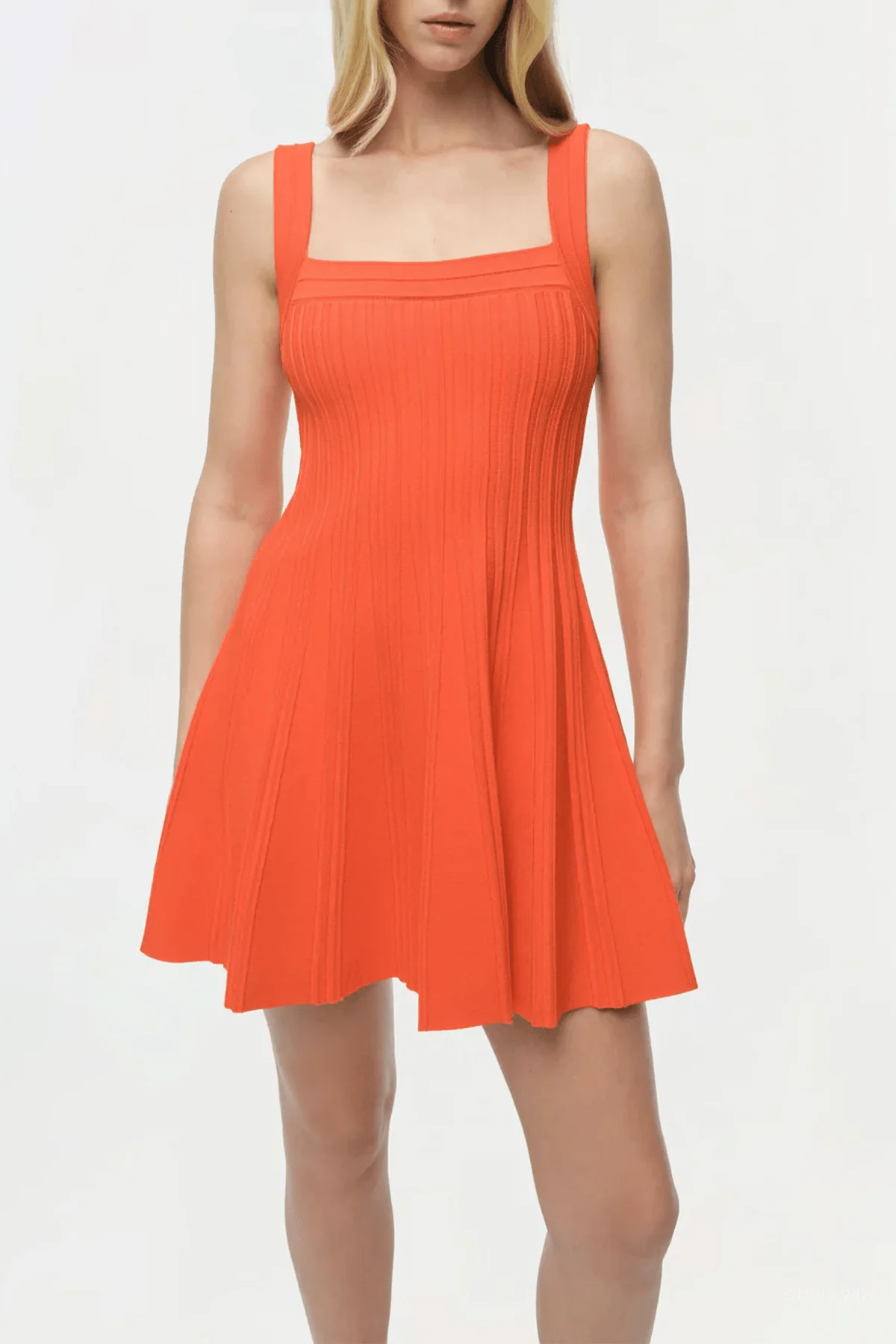 Indie Knit Mini Dress in Lobster - Image 2
