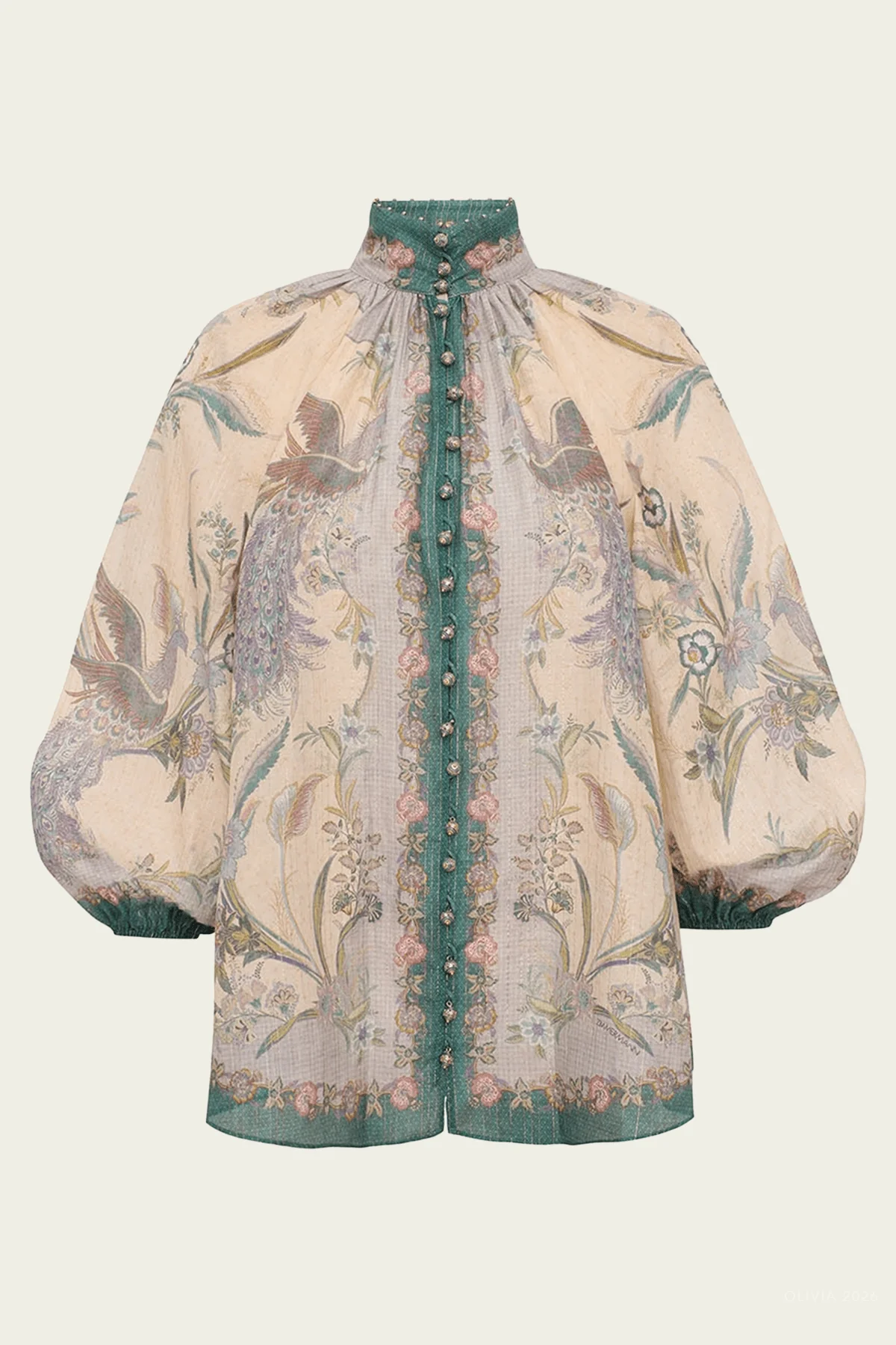 Indra Billow Blouse in Cream Scarf Floral