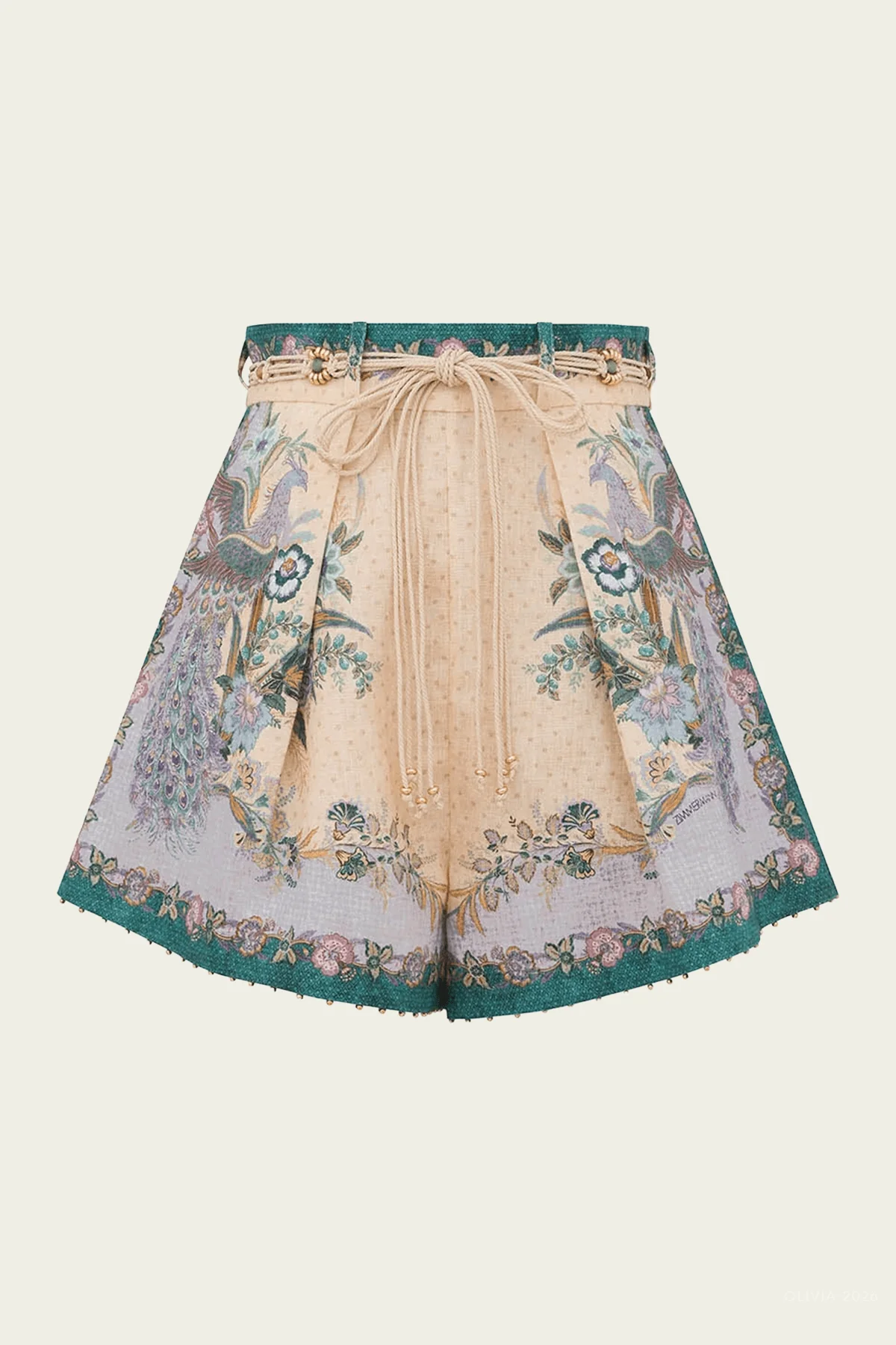 Indra Tuck Short in Cream Scarf Floral