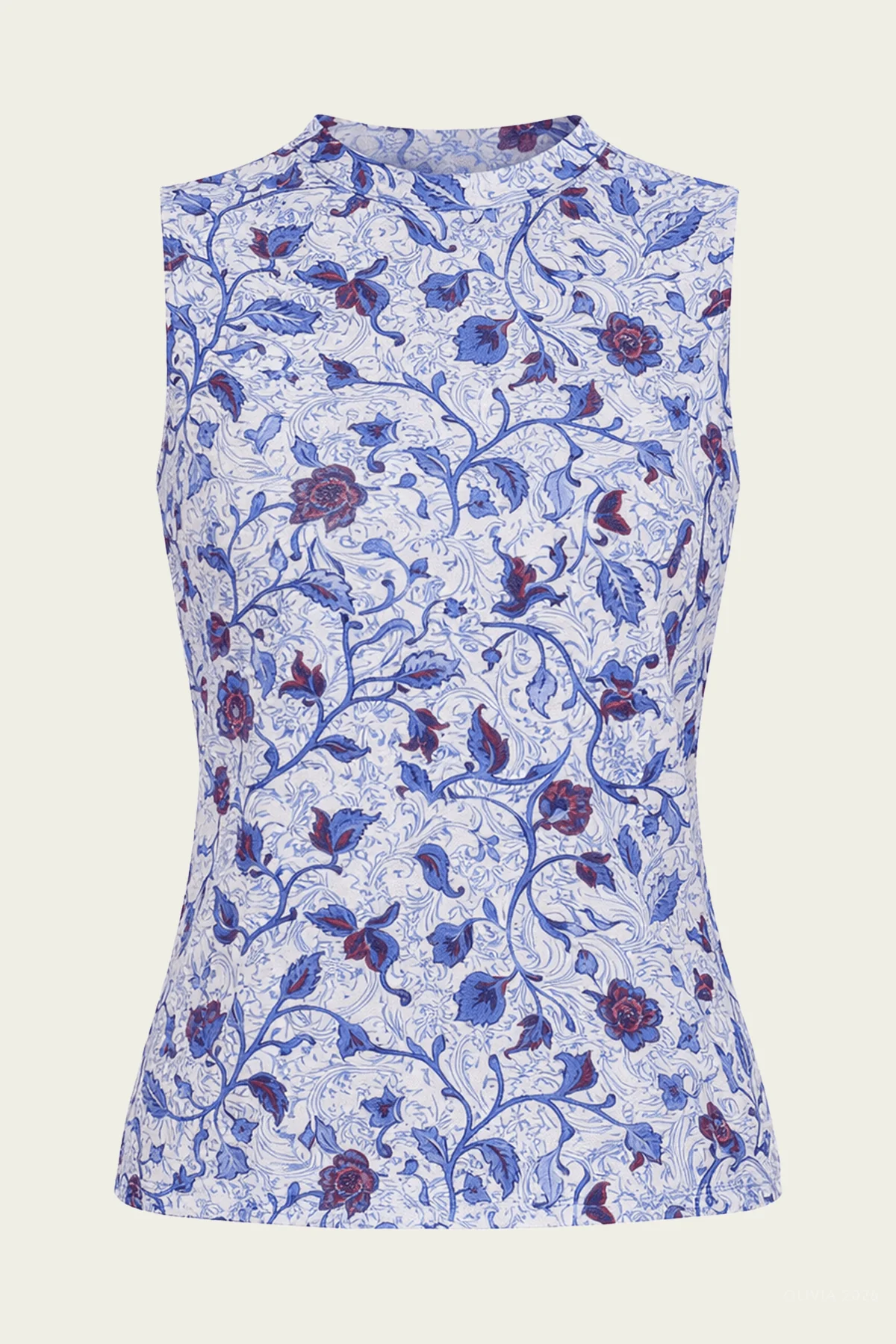 Ines Sleeveless Jersey Top in Gardenia