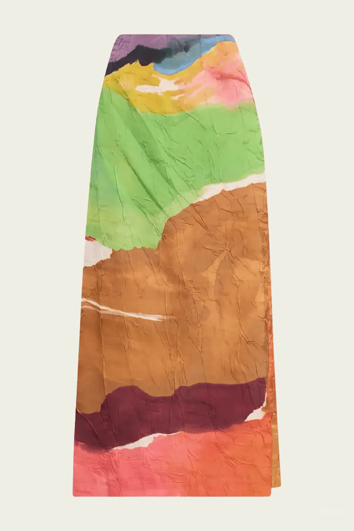 Inez Satin Pencil Skirt in Nature Abhors A Vacuum
