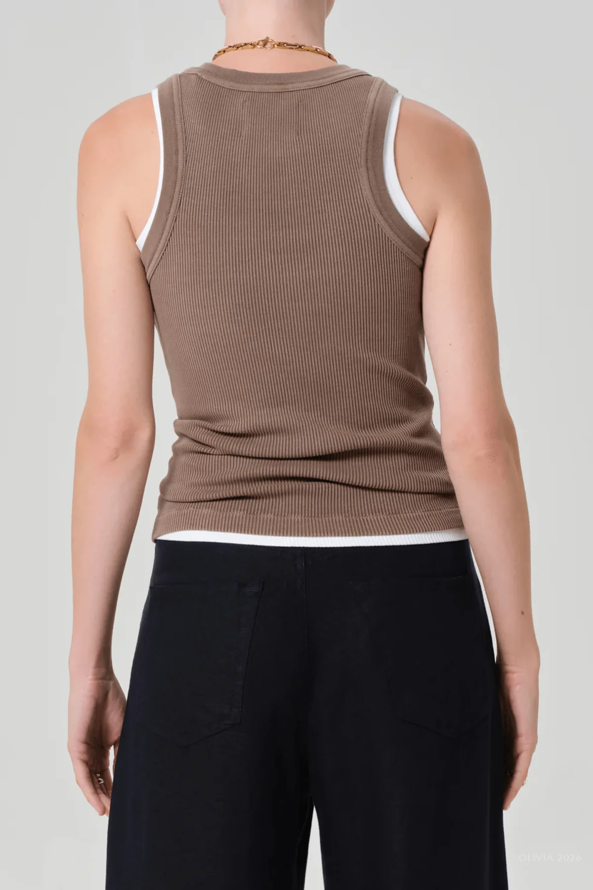 Isabel Rib Tank in Cocoa - Image 3
