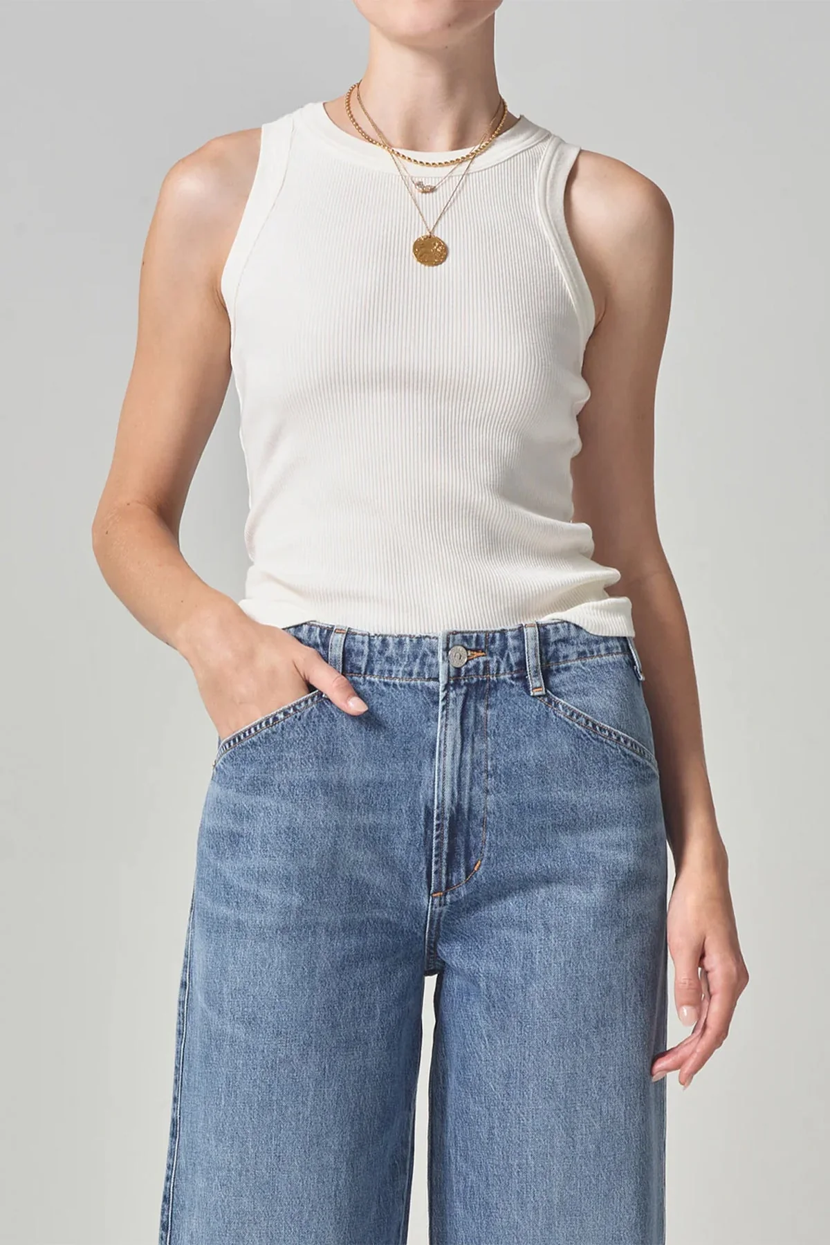 Isabel Rib Tank in Pashmina - Image 2
