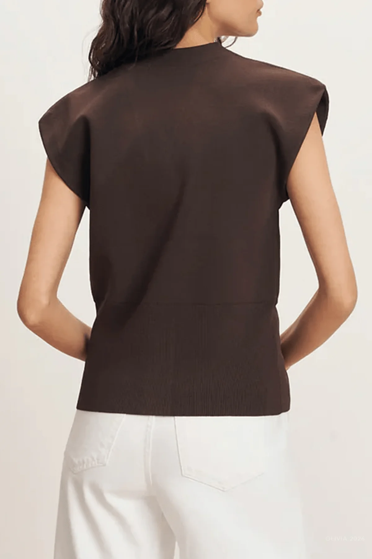 Isador Knit Vest in Dark Mocha - Image 3