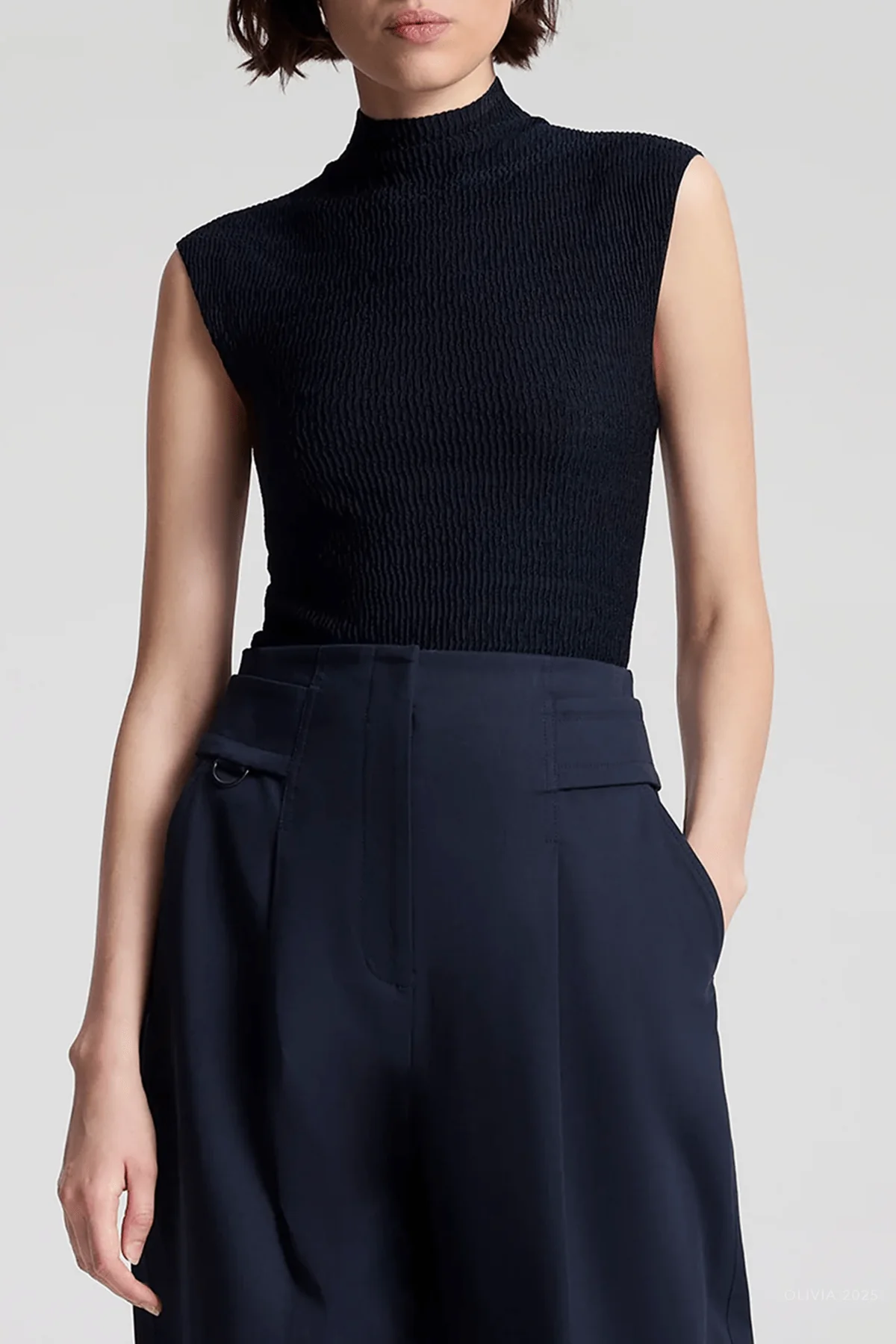 Jada Knit Top in Navy - Image 2