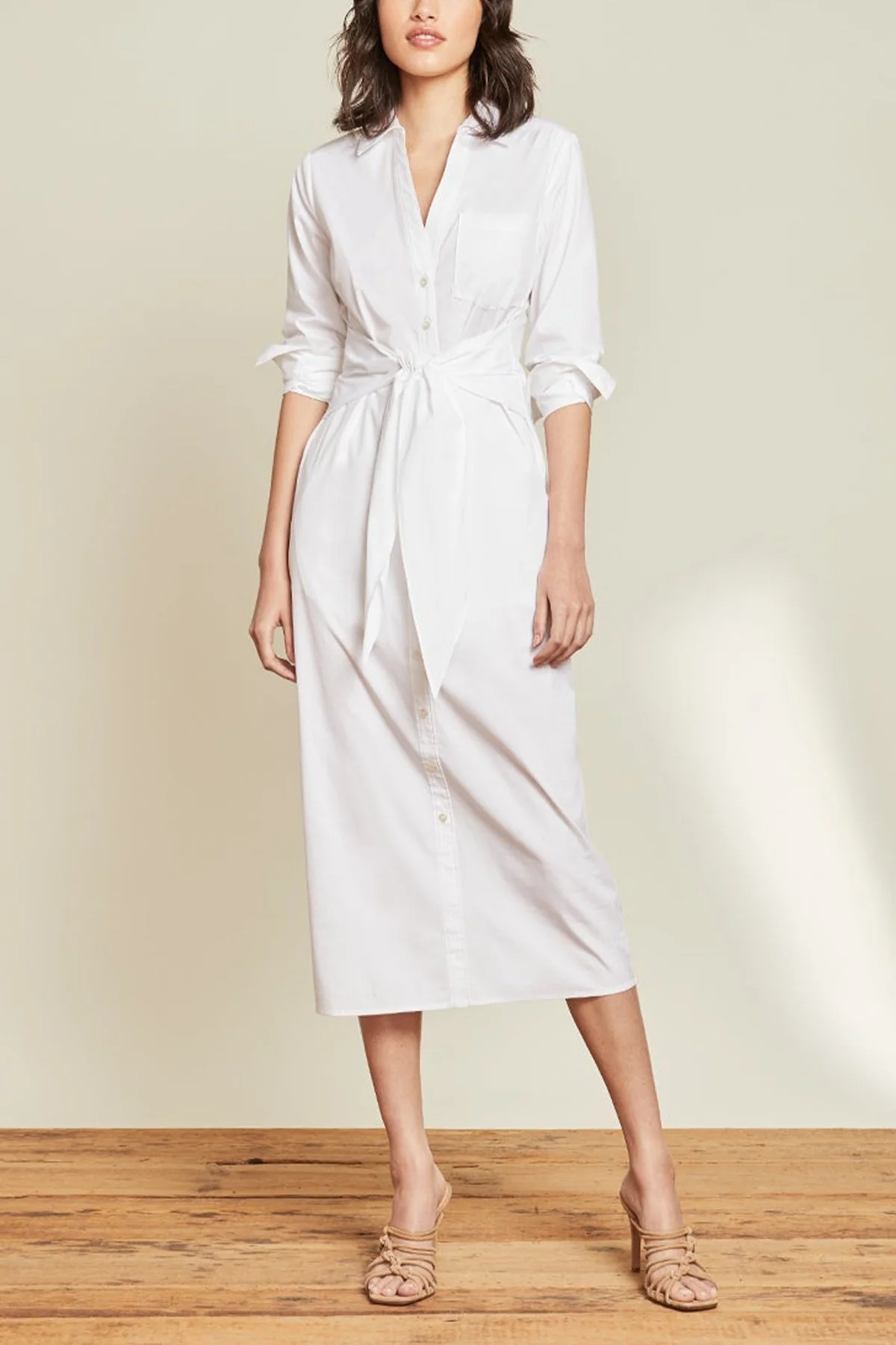 Janelle Shirtdress in White - Image 2