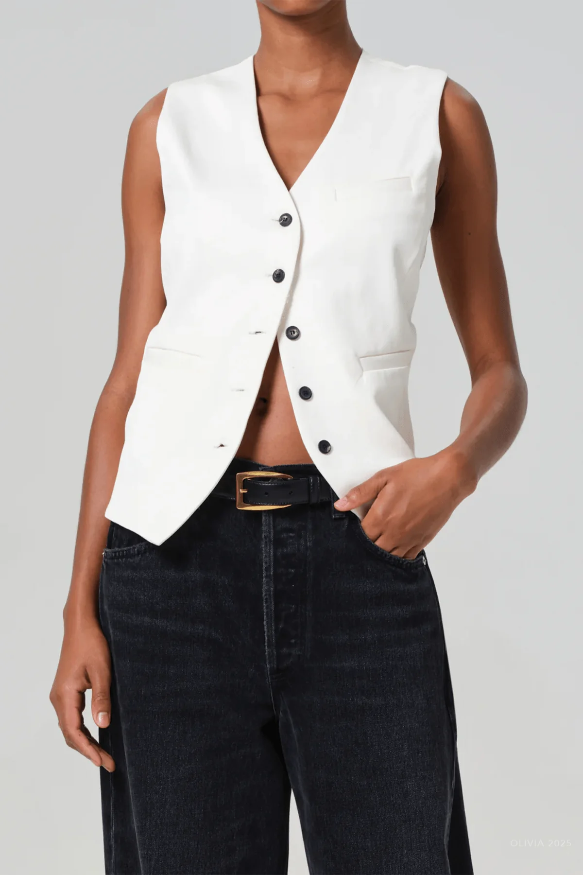 Jasmin Long Vest in Pashmina - Image 2