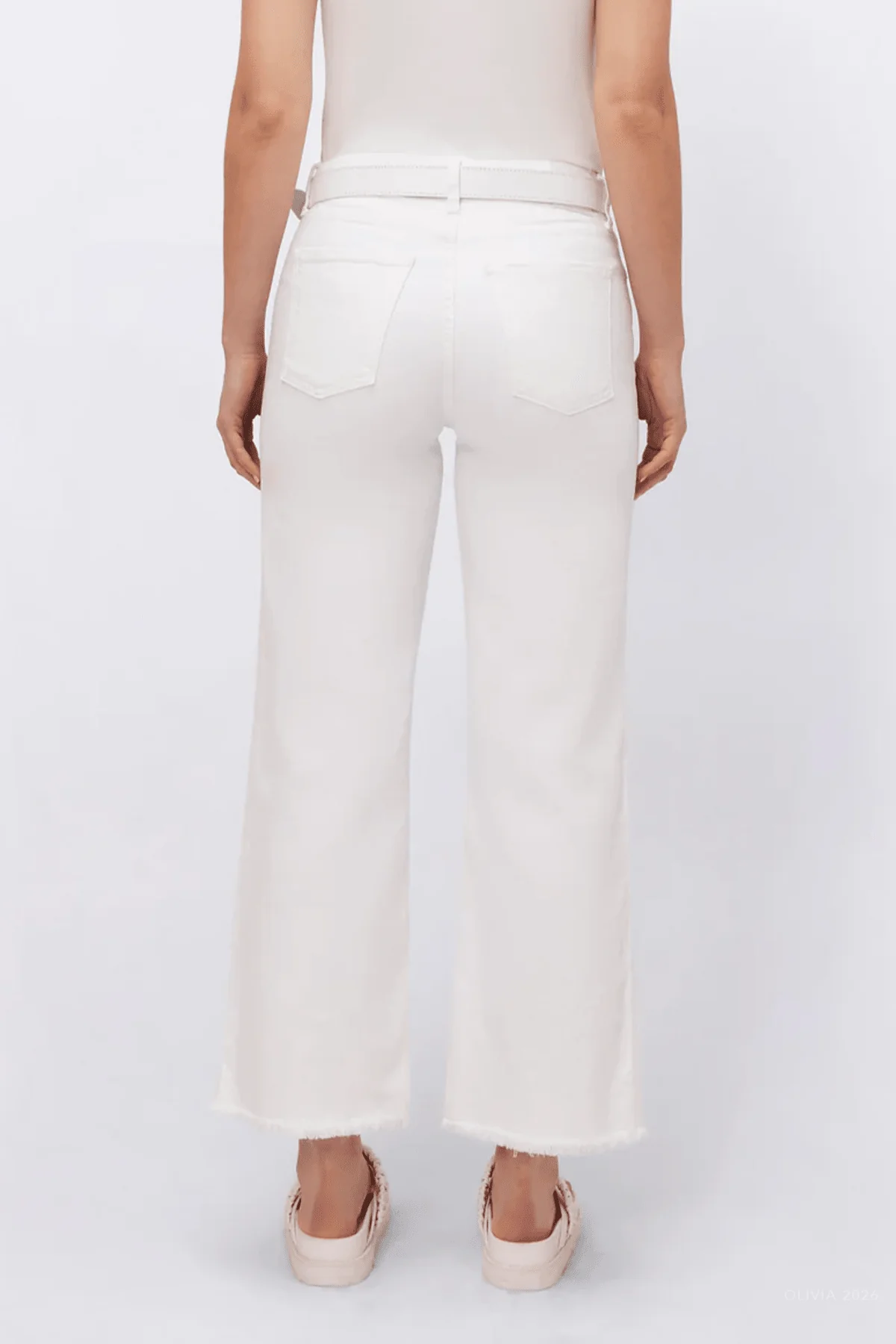 Jude Wide Leg Denim in White - Image 3