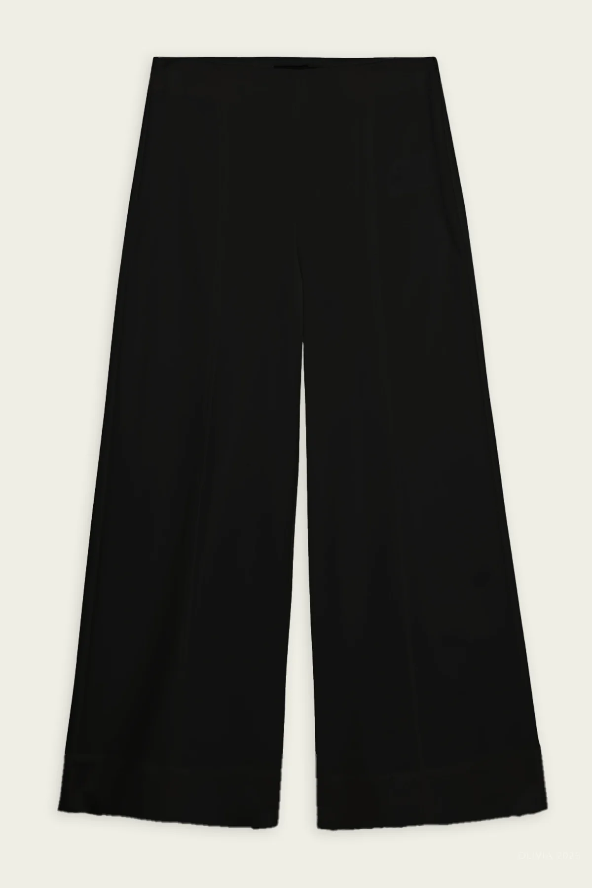 Kallin Cropped Wide-Leg Pant in Black