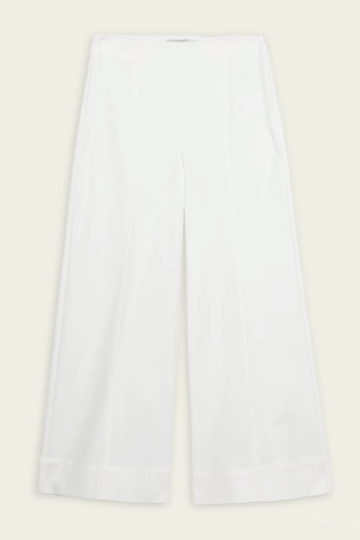 Kallin Cropped Wide-Leg Pant in White
