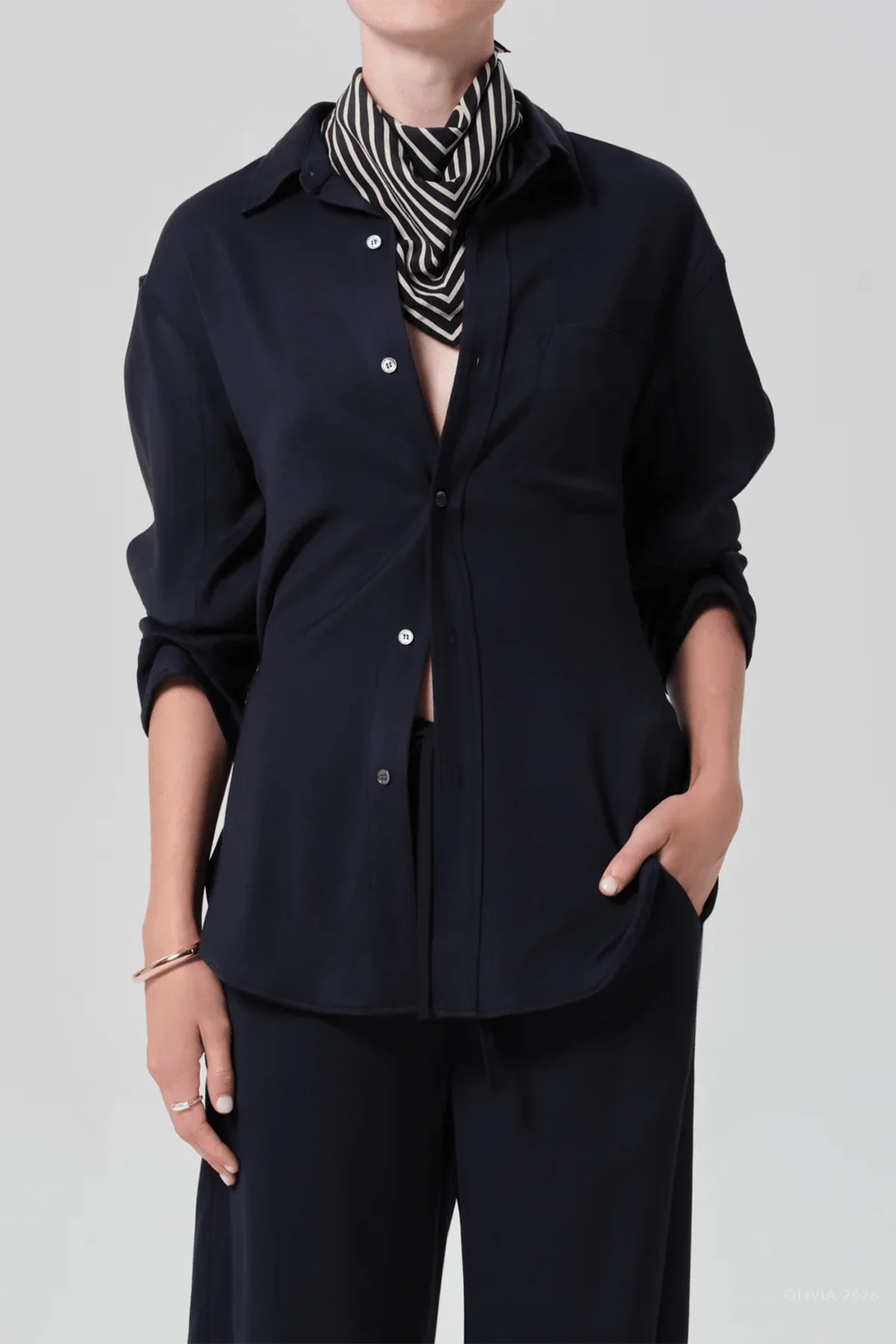 Kayla Shirt in Navy - Image 2