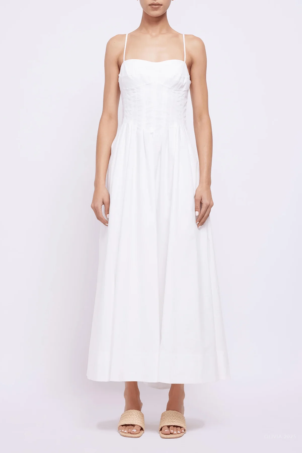 Kittiya Midi Dress in White - Image 2