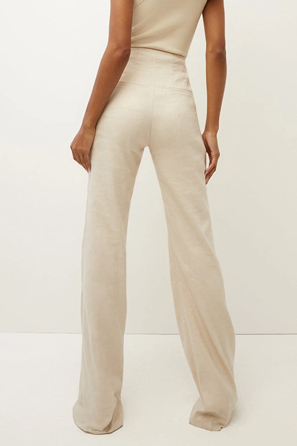 Komi Linen Pant in Limestone - Image 3