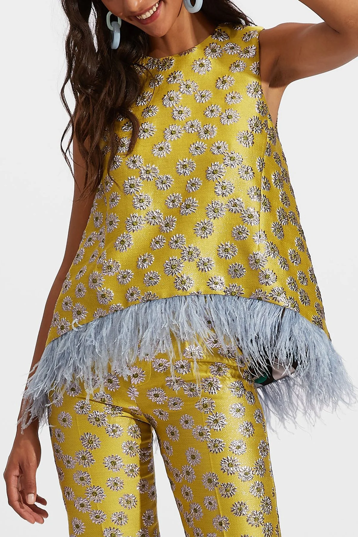 La Scala Top with Feathers in Margarita - Image 2