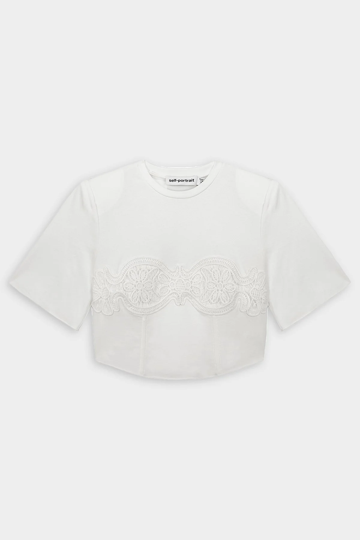 Lace Appliqué T-Shirt in White