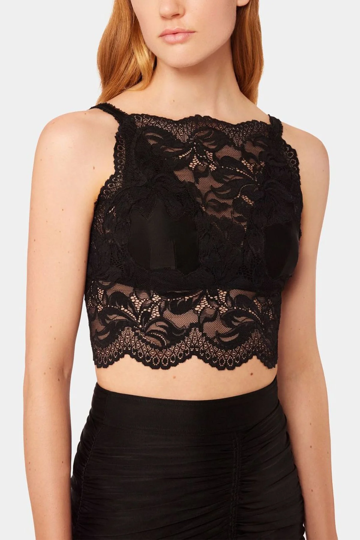 Lace Crop Top in Black - Image 2