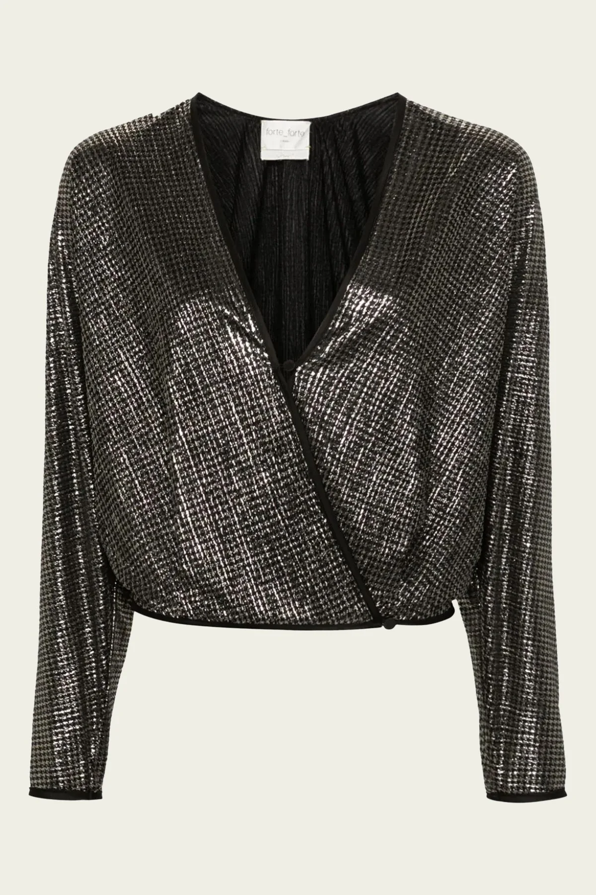 Lame Crossed Shirt in Nero