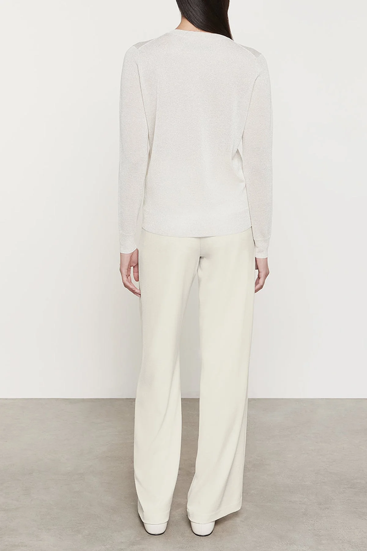 Lamé Knitted Cardigan in Champagne - Image 2