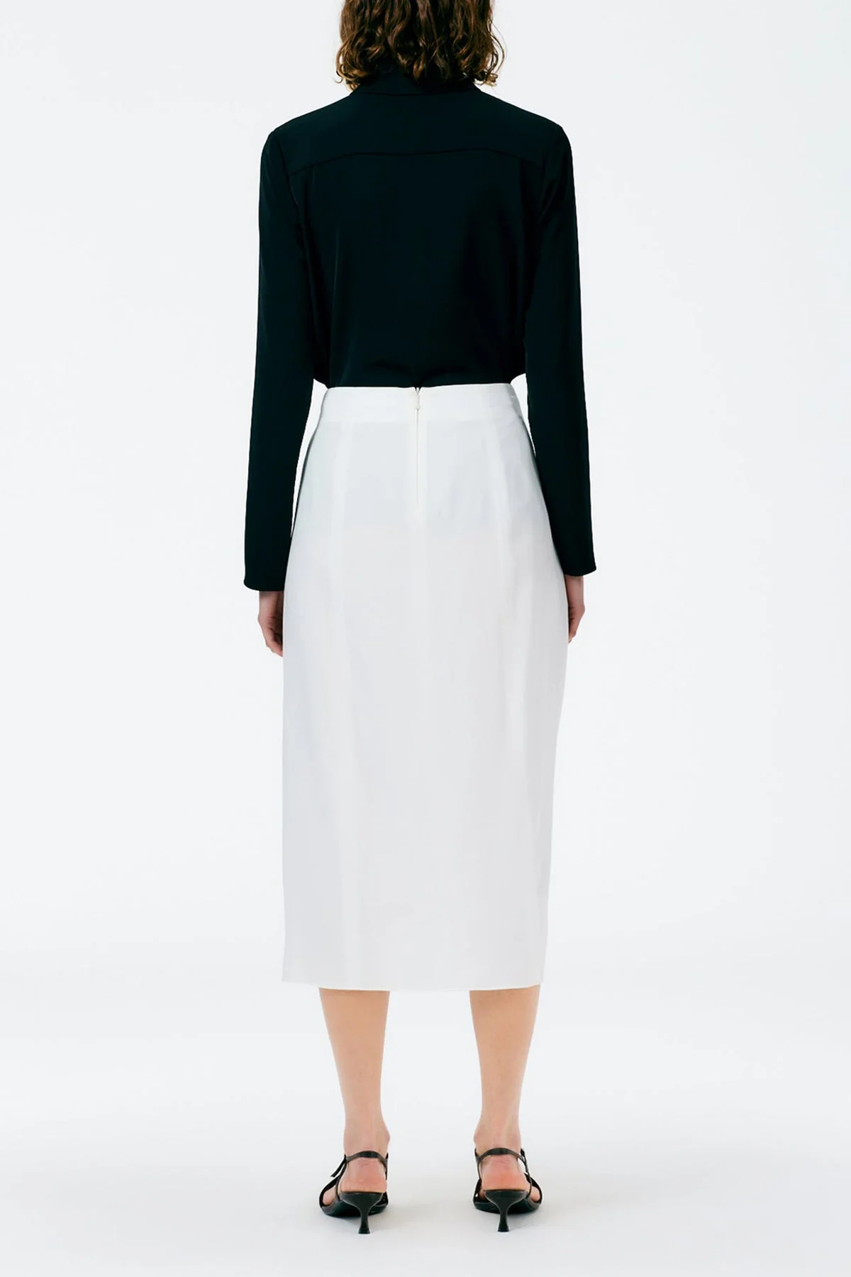 Lancaster Lyocell Draped Skirt in Ivory - Image 2