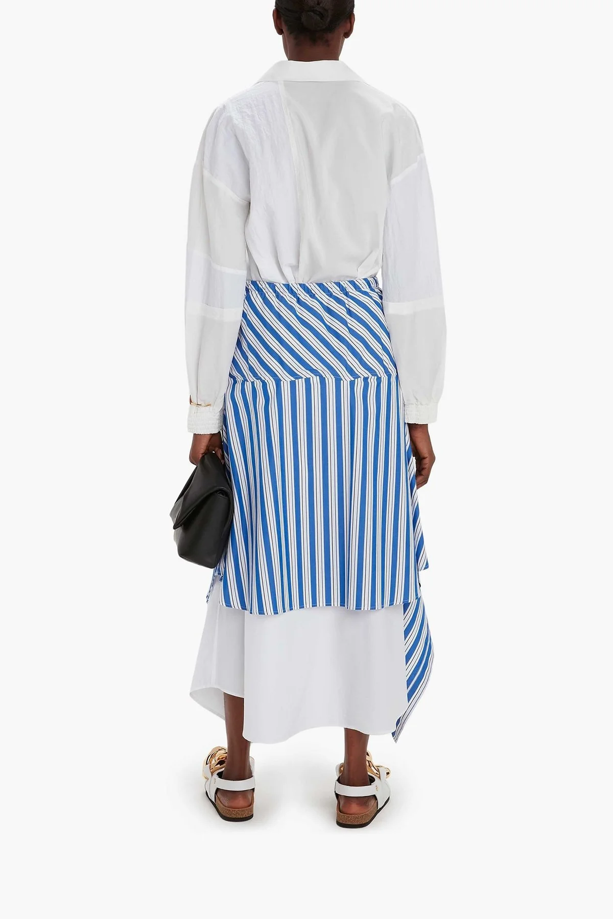 Layered Asymmetric Midi Skirt in Blue - Image 3
