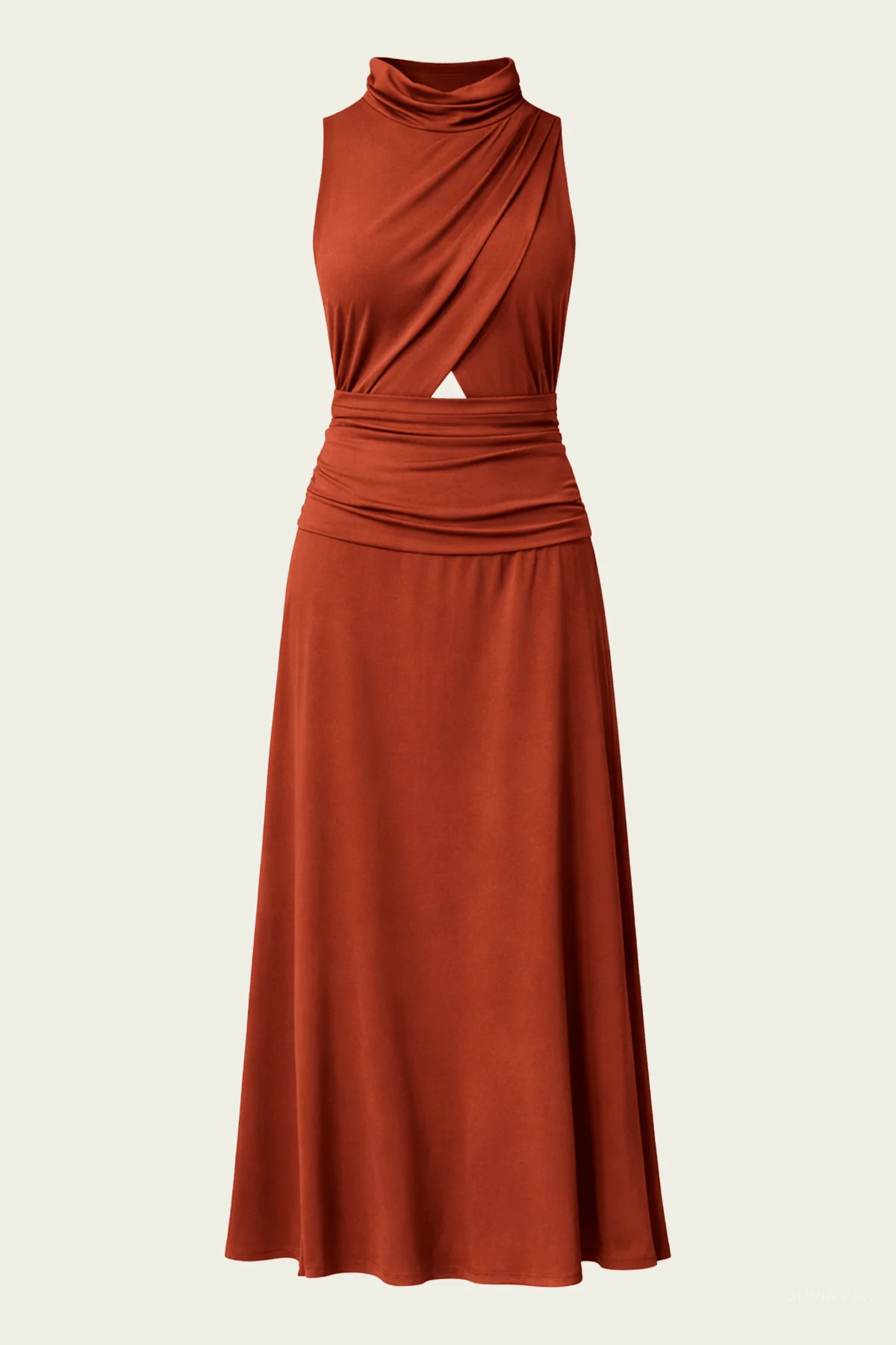 Layna Dress in Rust