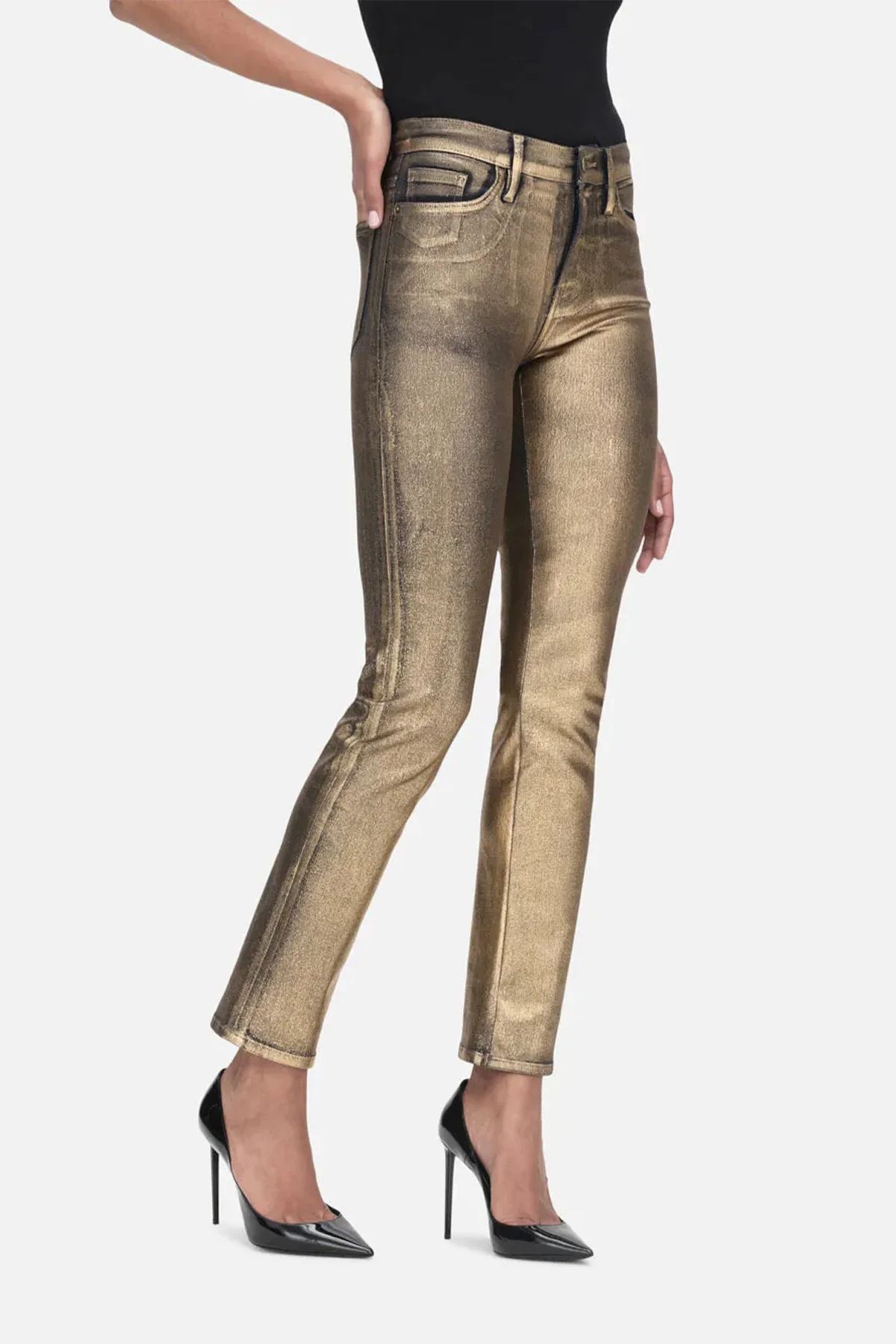 Le High Straight Coated in Gold Chrome - Image 2