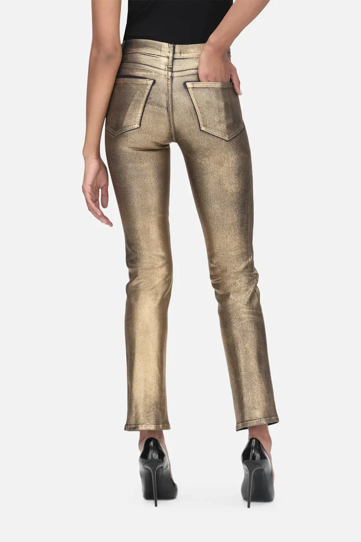 Le High Straight Coated in Gold Chrome - Image 3