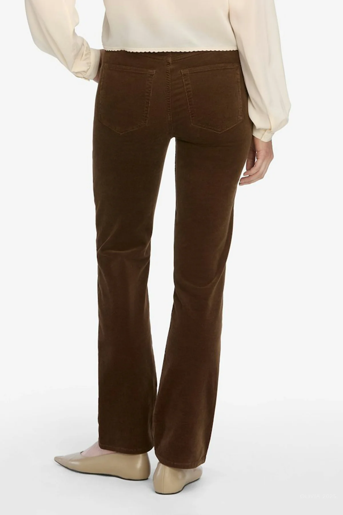Le Sleek Straight Corduroy in Bitter Chocolate - Image 3