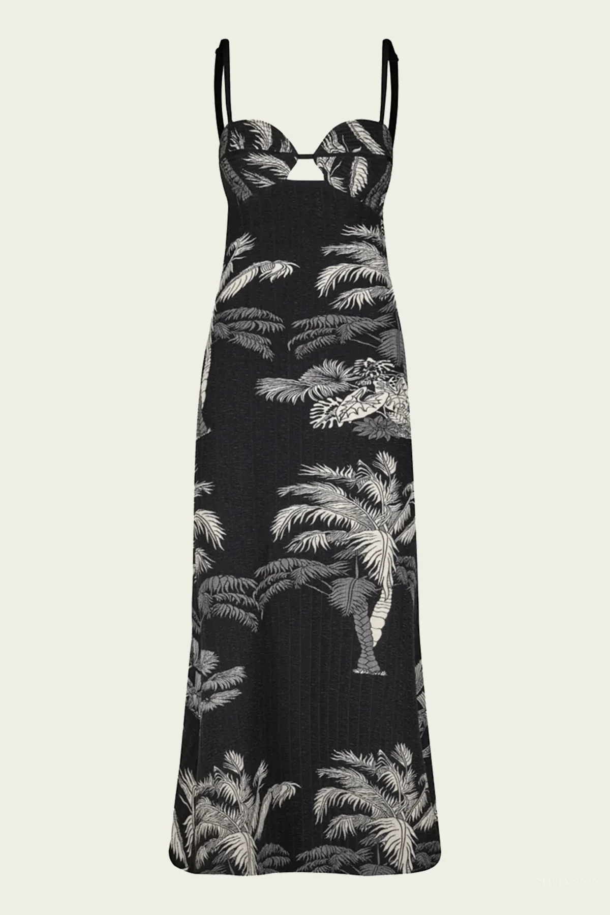 Leaves And Vines Dress in Black