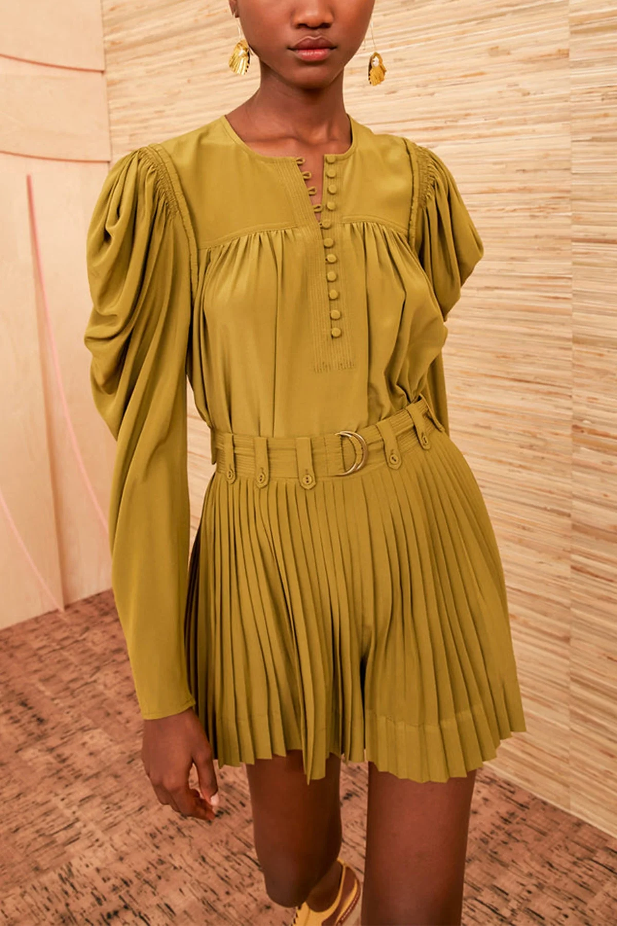 Lela Blouse in Olive - Image 2