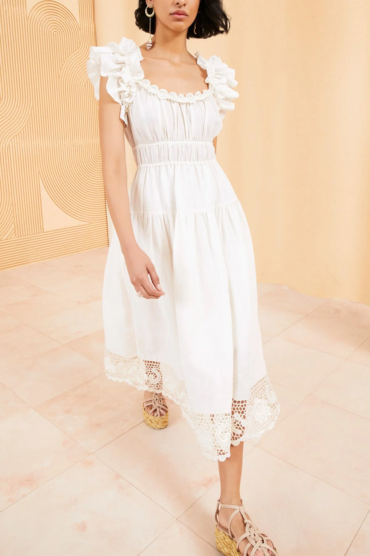 Leona Midi Dress in Ivory - Image 2