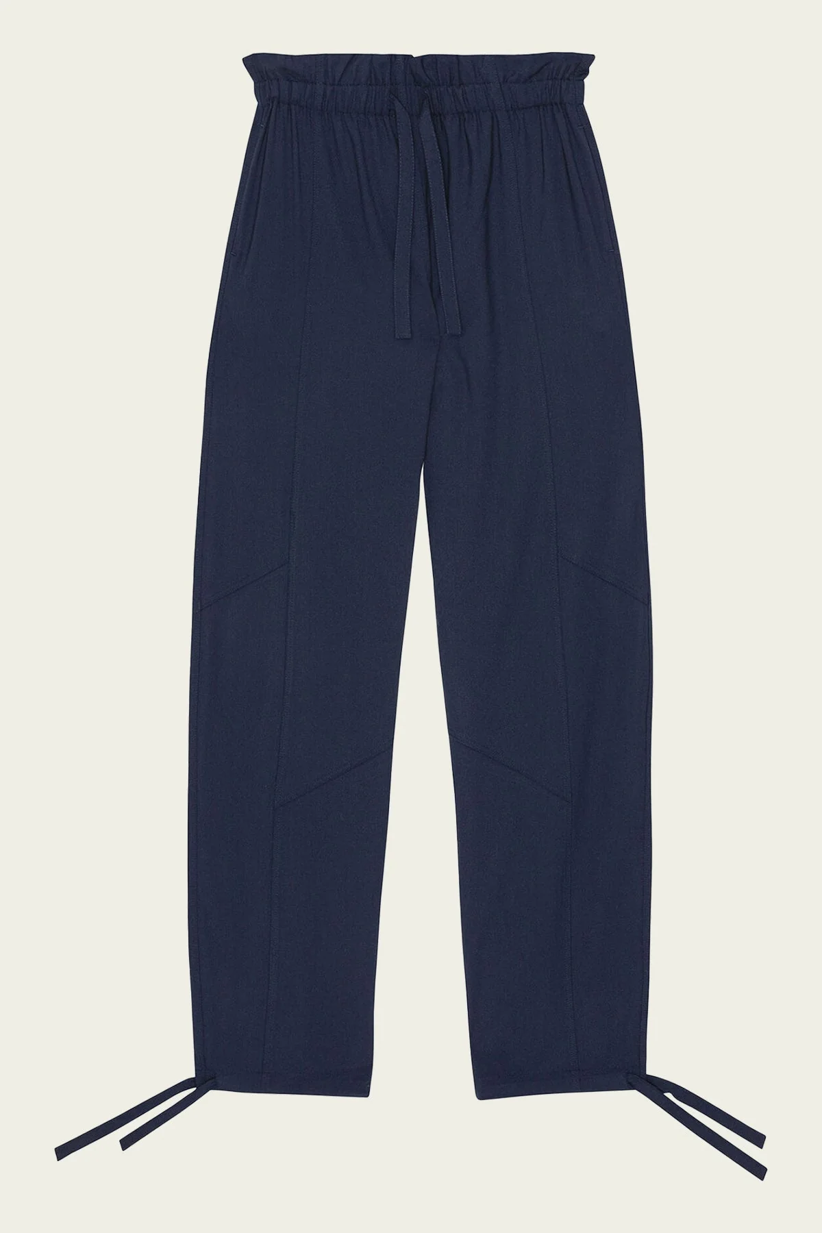 Light Solid Elasticated Waist Pants in Sky Captain