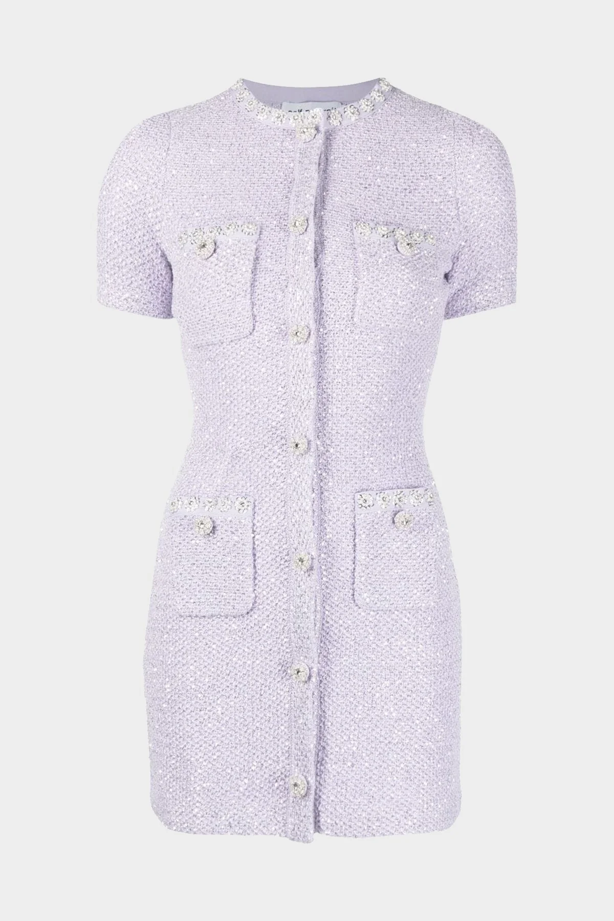 Lilac Sequin Knit Mini Dress