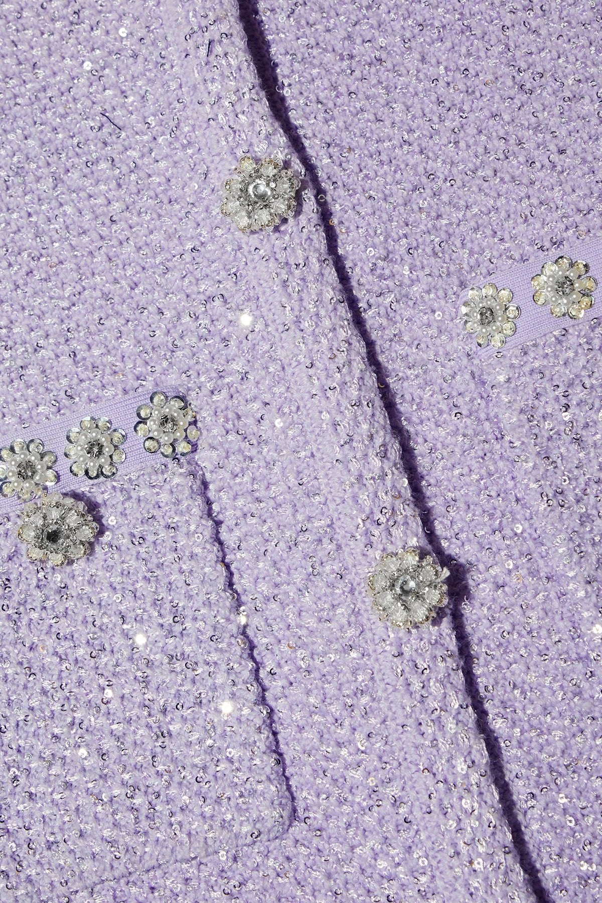 Lilac Sequin Knit Mini Dress - Image 4