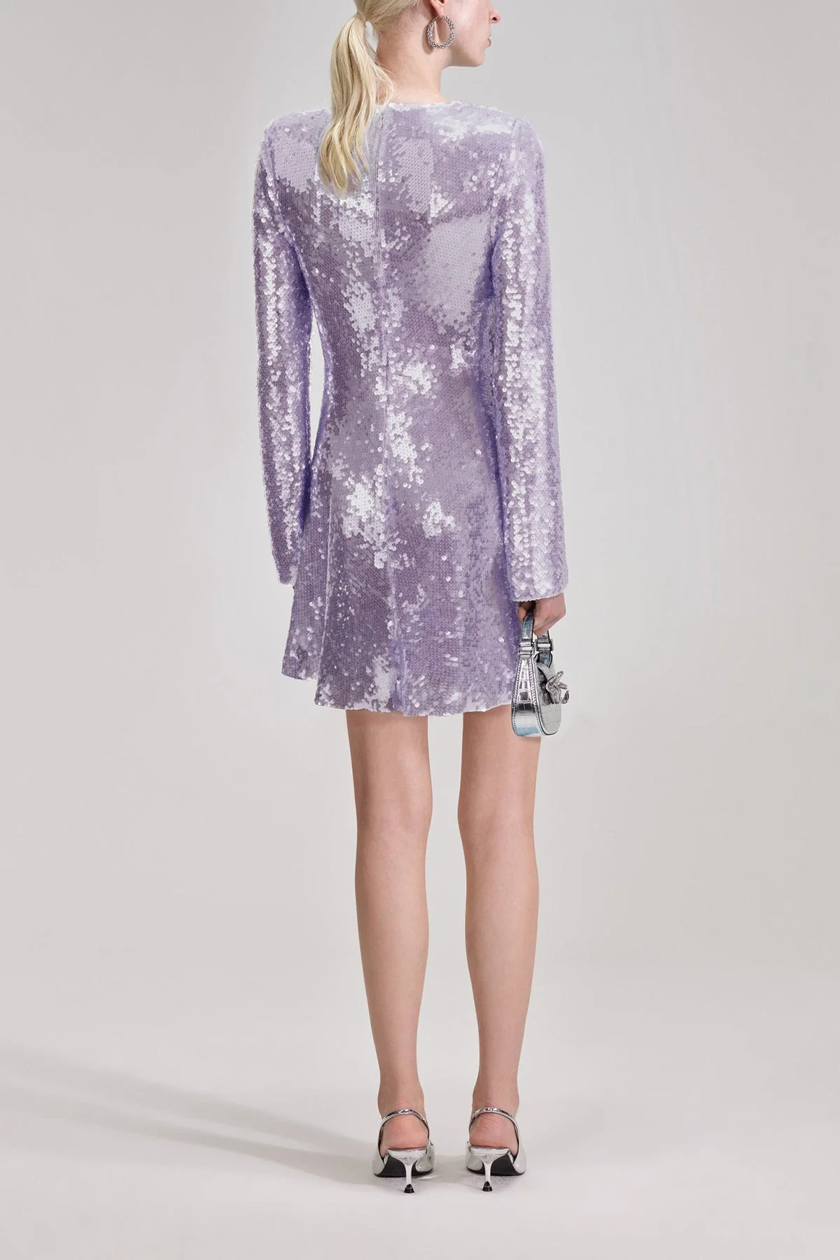 Lilac Sequin Mini Dress - Image 2