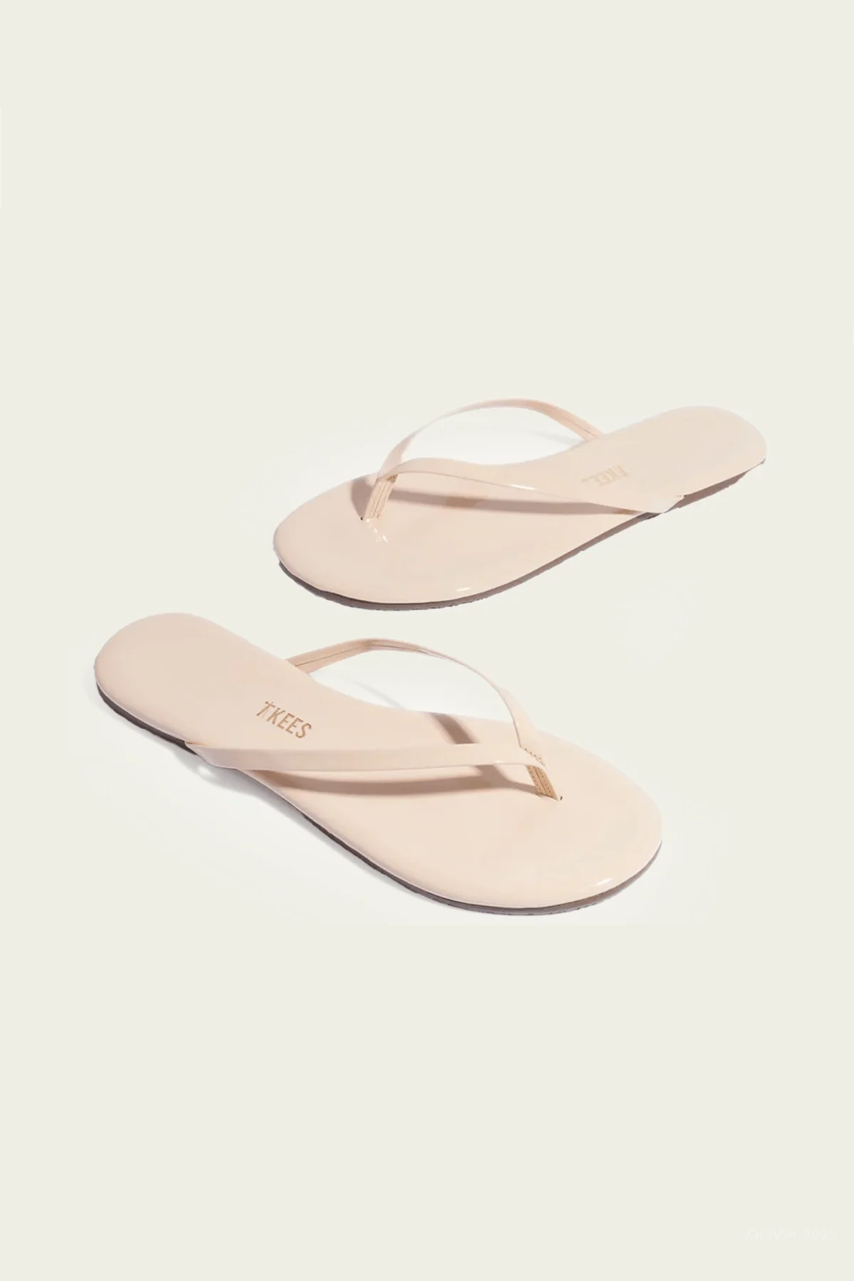 Lily Gloss Flip Flops in Linen - Image 2