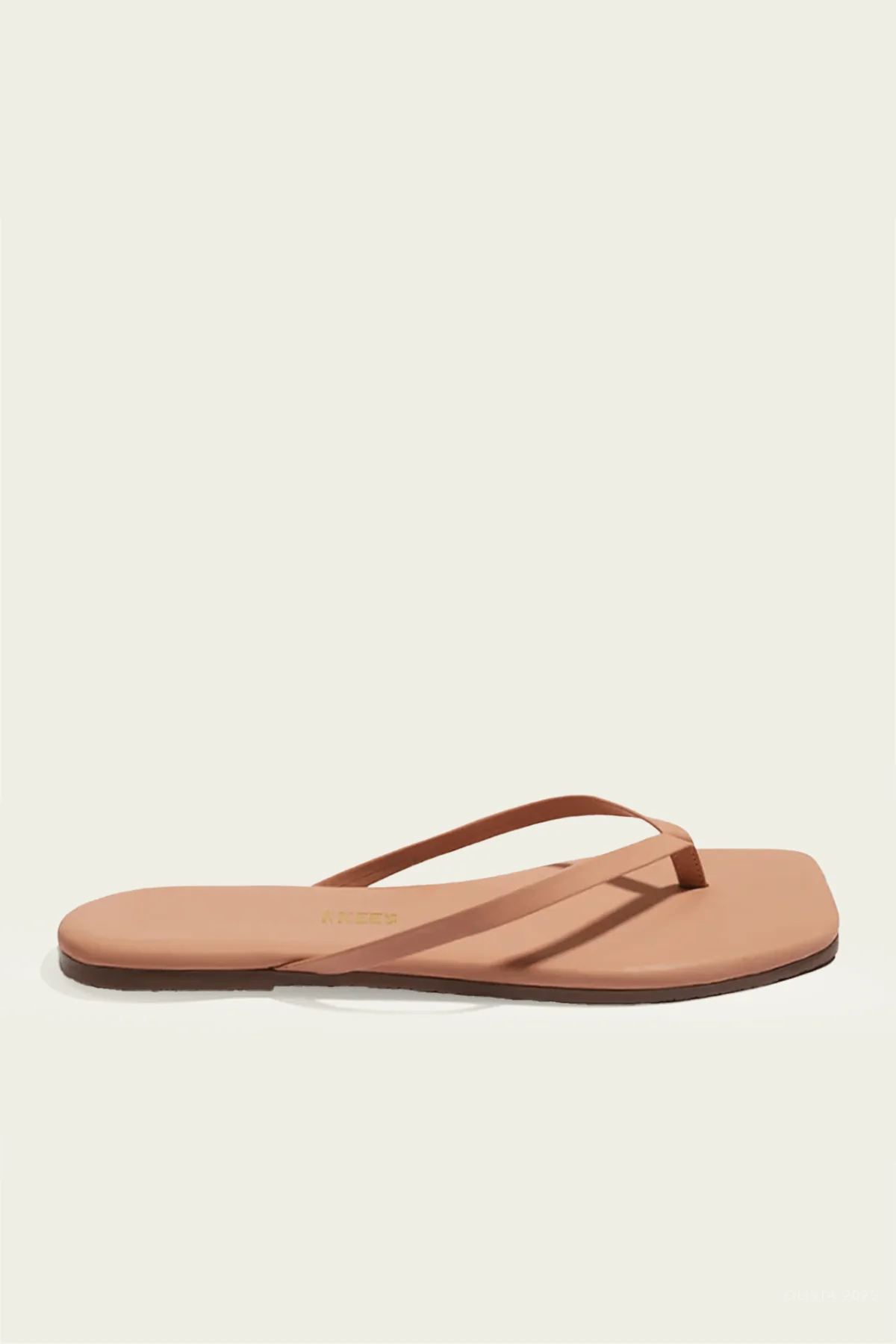 Lily Square Toe Flip Flops in Nude Beach