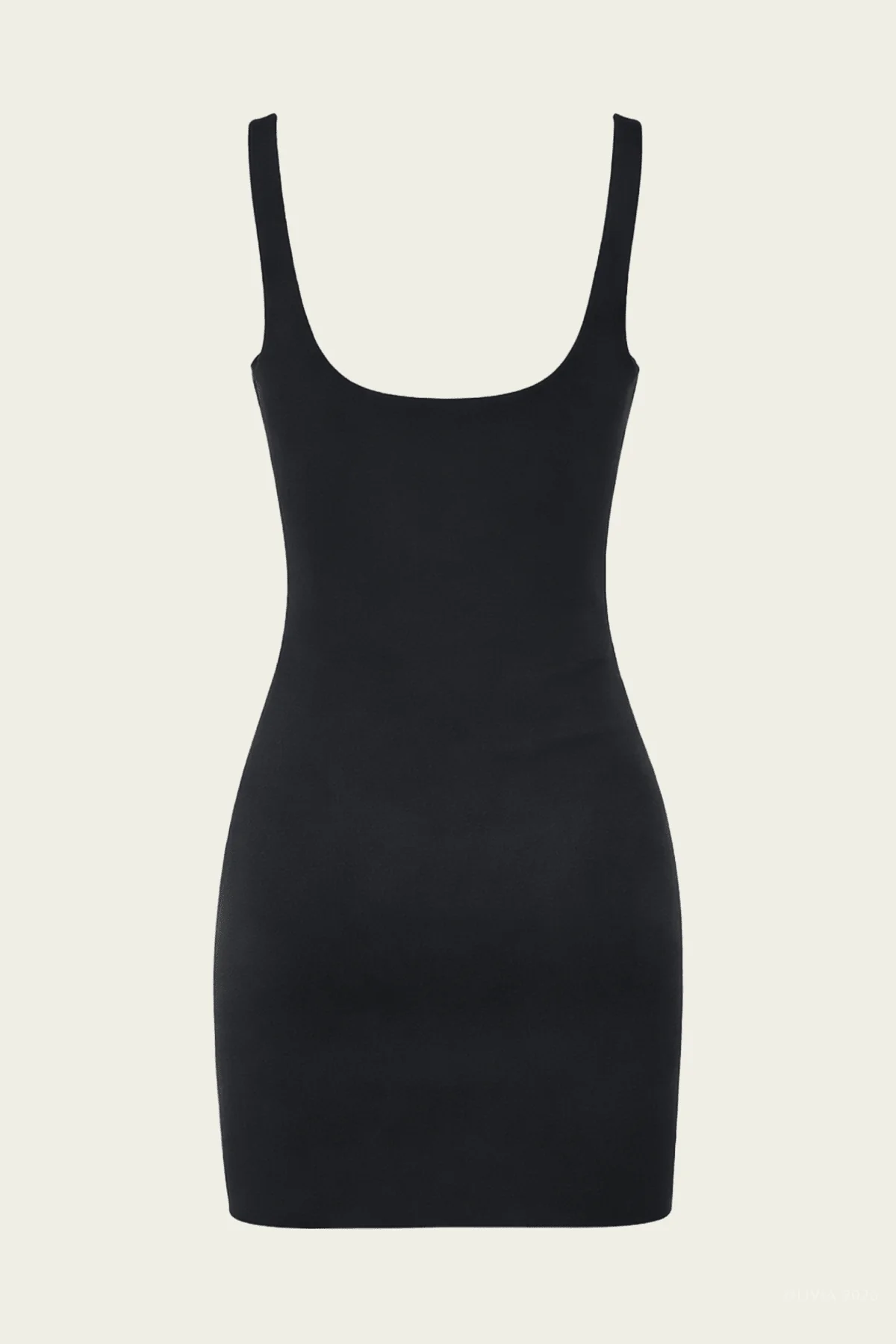 Lindy Sculpted Scuba Mini Dress in Black - Image 4