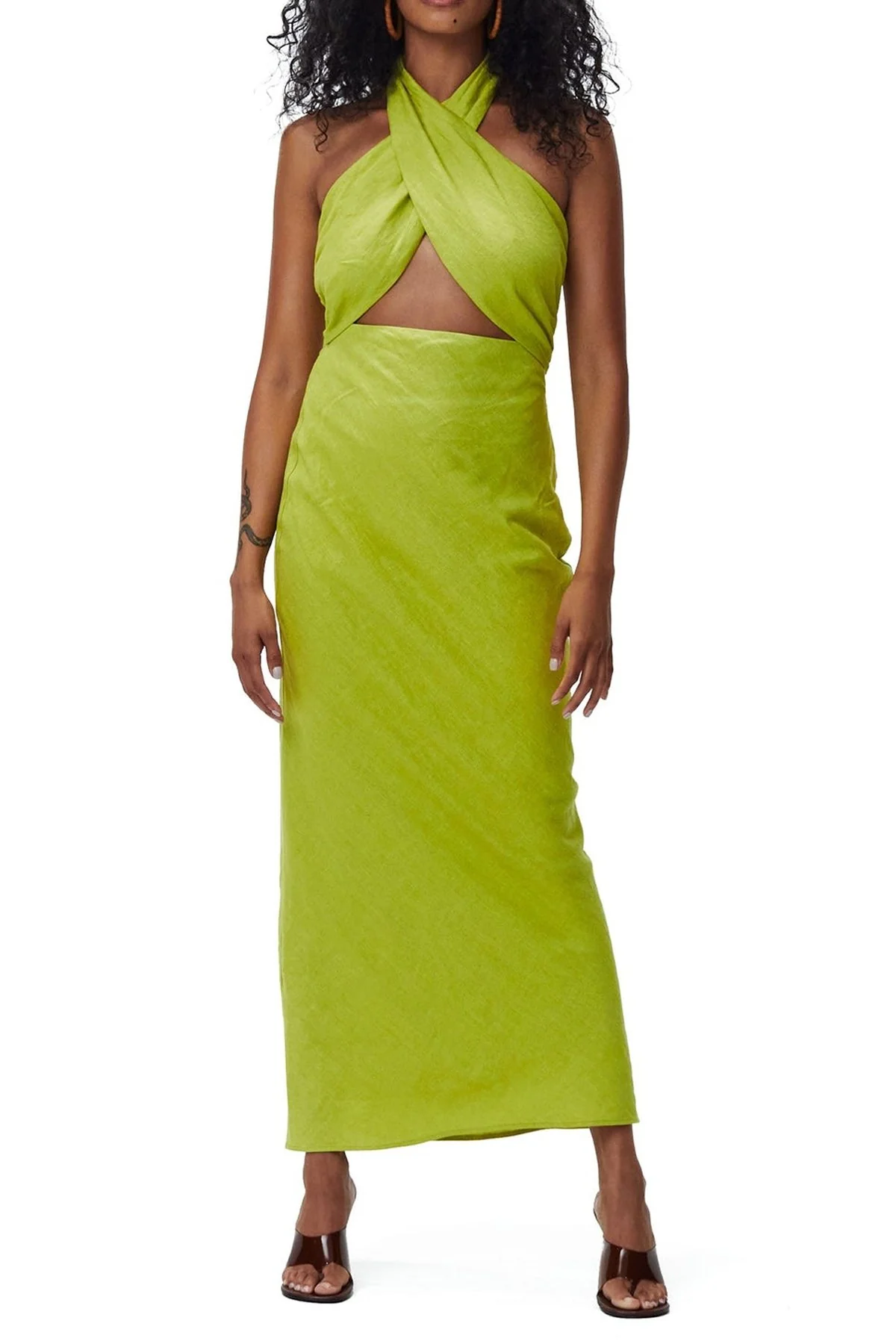 Linen Yabba Dress in Kiwi - Image 2