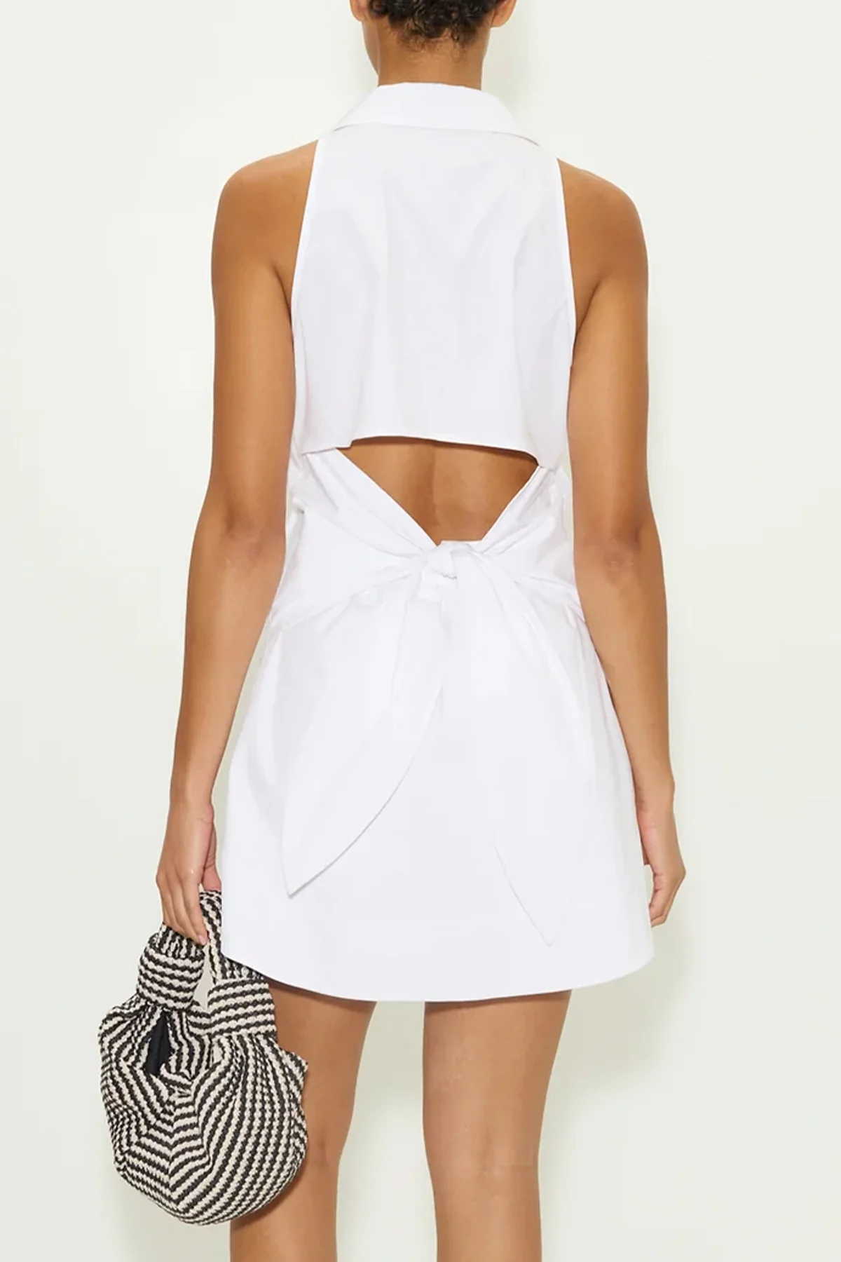 Loch Sleeveless Mini Dress in Macadamia - Image 3