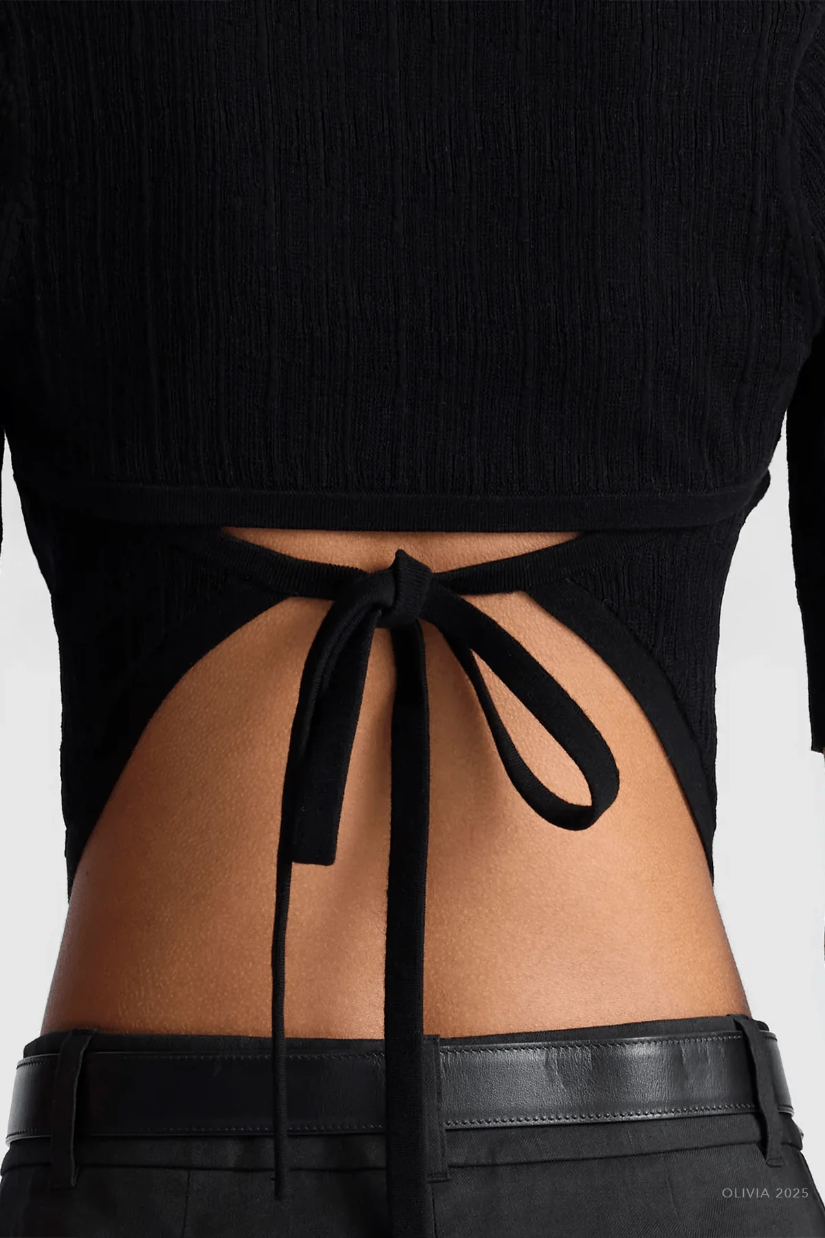 Loma Fine Cotton Knit Top in Black - Image 4